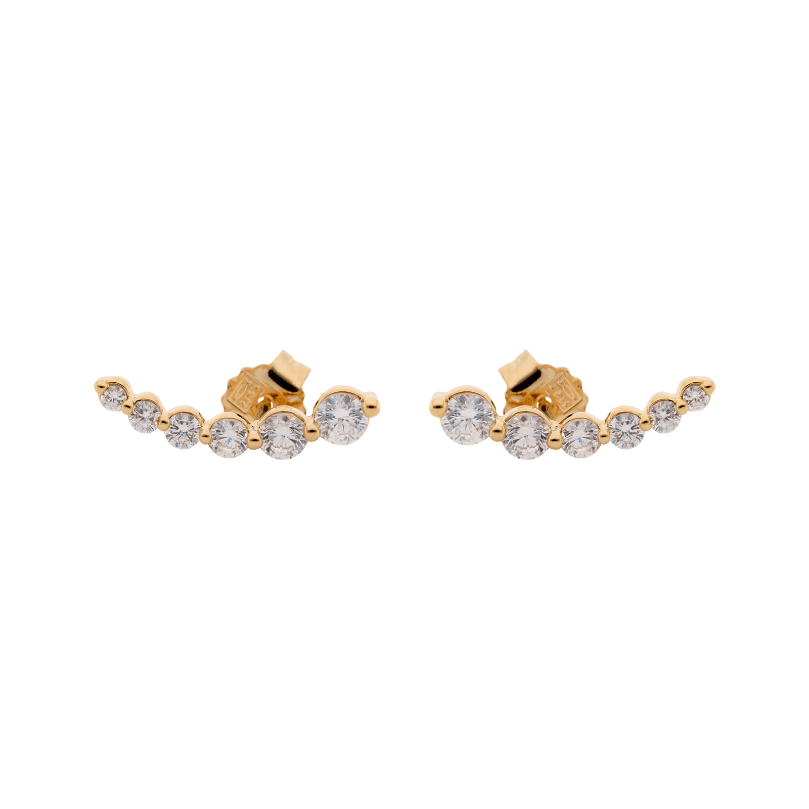 Boucles d'Oreilles Plaqué or lobe Oxydes blancs
