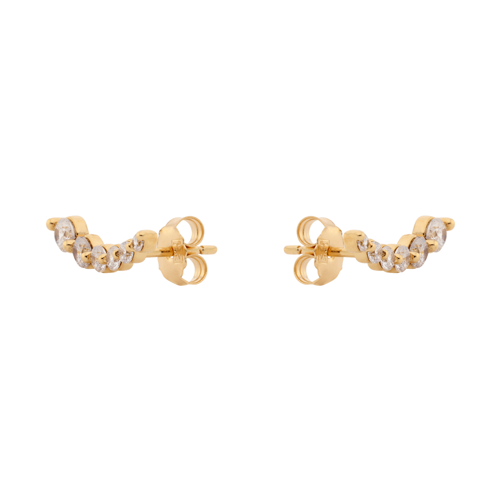 Boucles d'Oreilles Plaqué or lobe Oxydes blancs