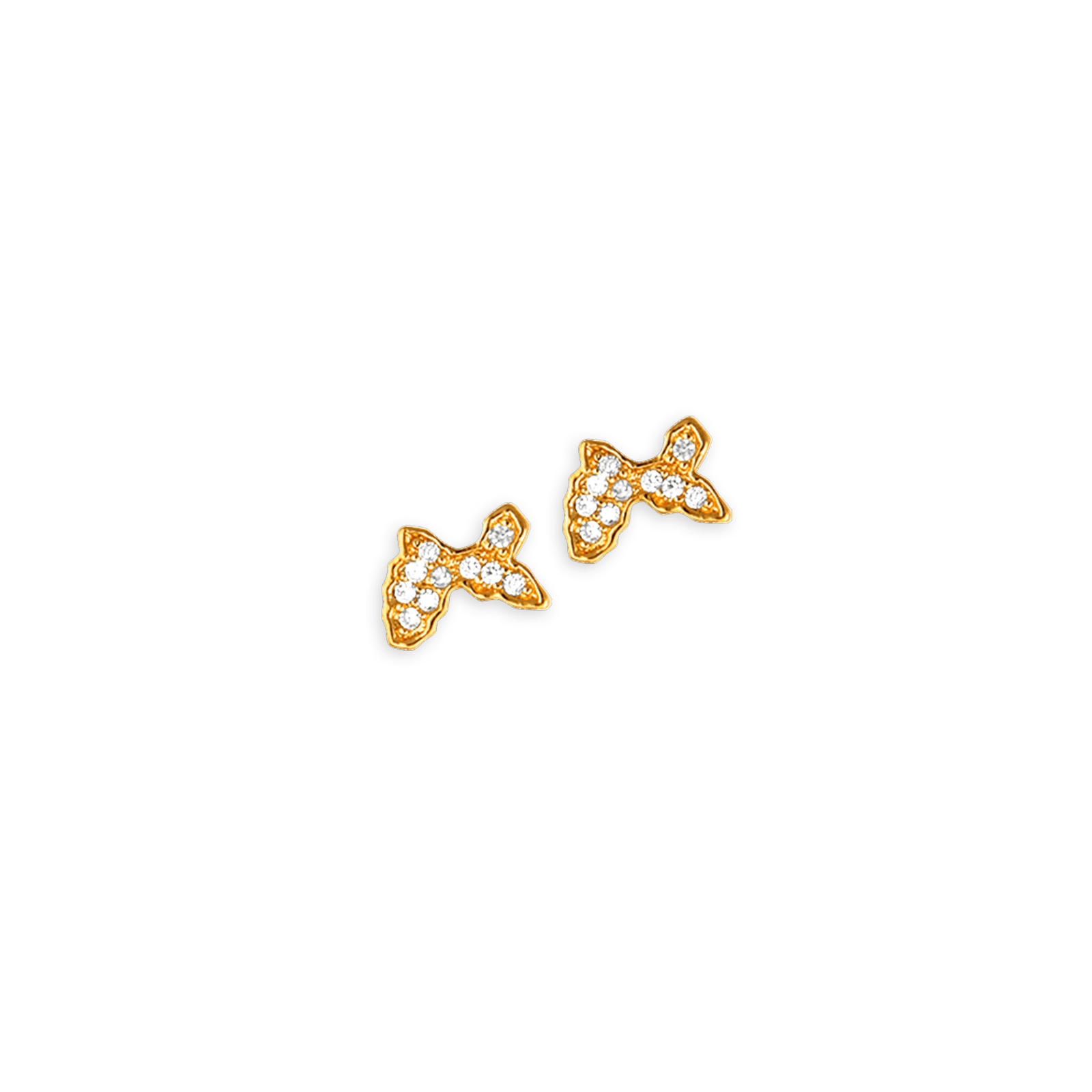 Boucles d'oreilles puces Plaqué Or Carte Guadeloupe Zirconium