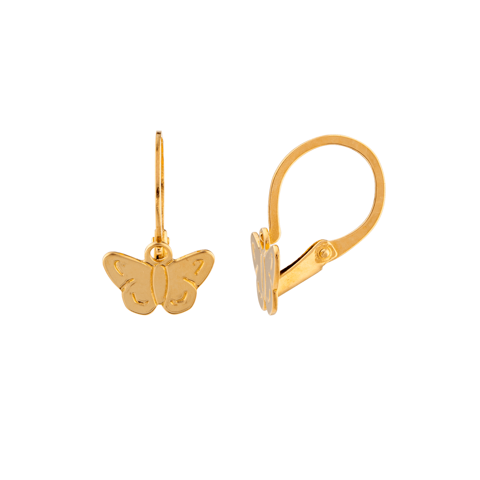Boucles D'oreilles Or750 Pendant 12.6mm Au total Papillon 8.03*5.7mm