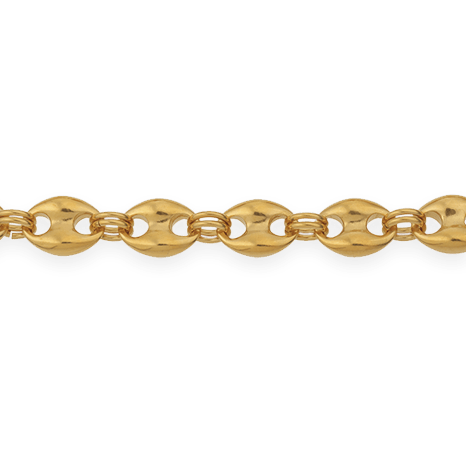 Bracelet Plaqué Or maille grain de café Grand modèle