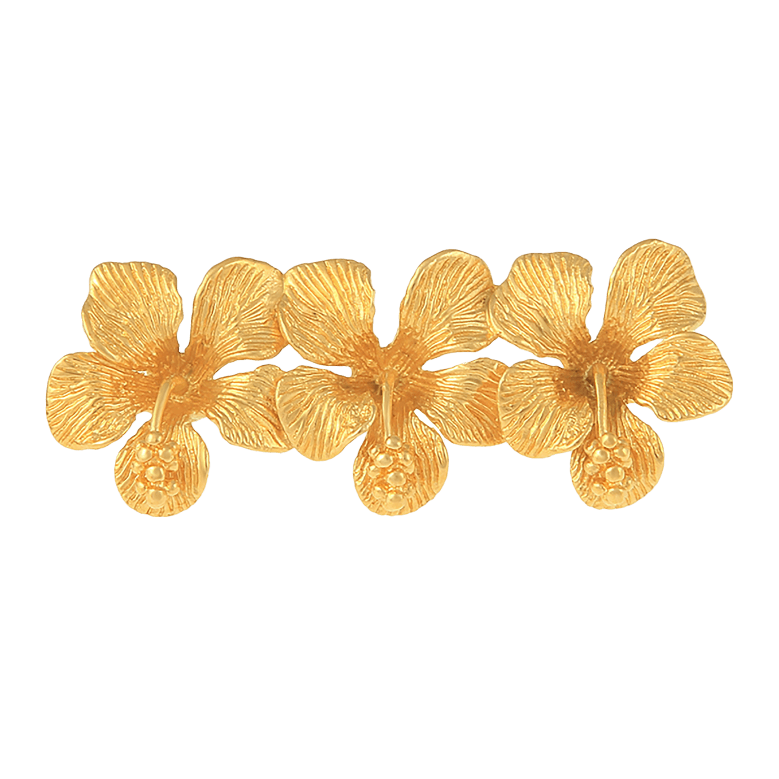 broche hibiscus plaqué or