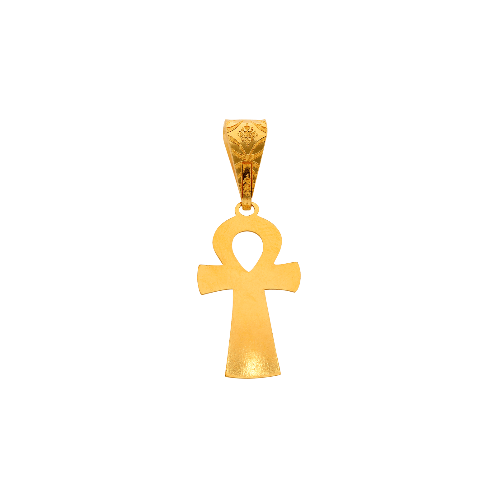 Pendentif Croix Égyptienne grande 4 × 6,5 cm en plaqué or, élégant et symbolique. Un bijou lumineux et intemporel, parfait pour affirmer votre style avec caractère.