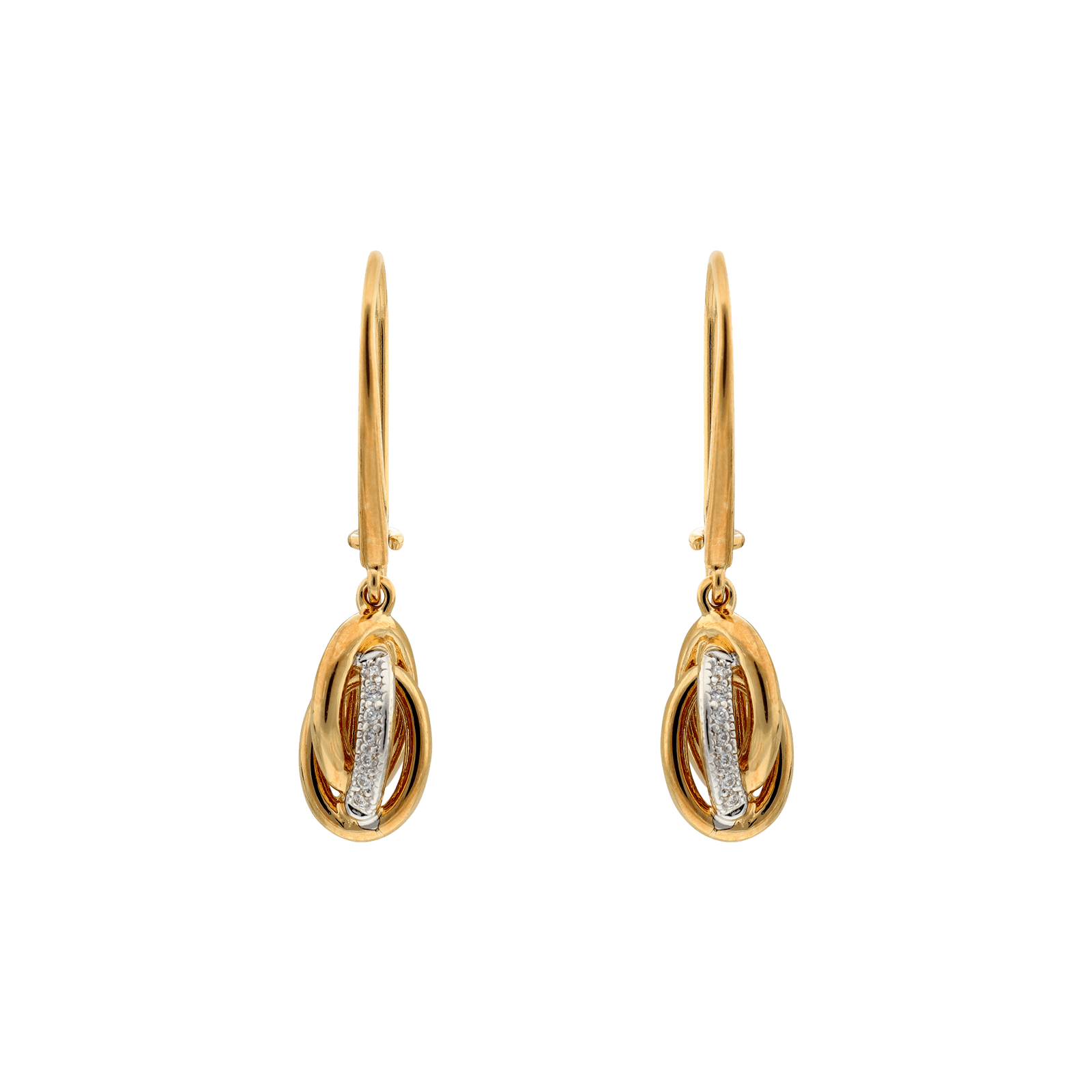 Boucles d'Oreilles Pendentif Nœud antillais Oxyde de Zirconium plaqué or