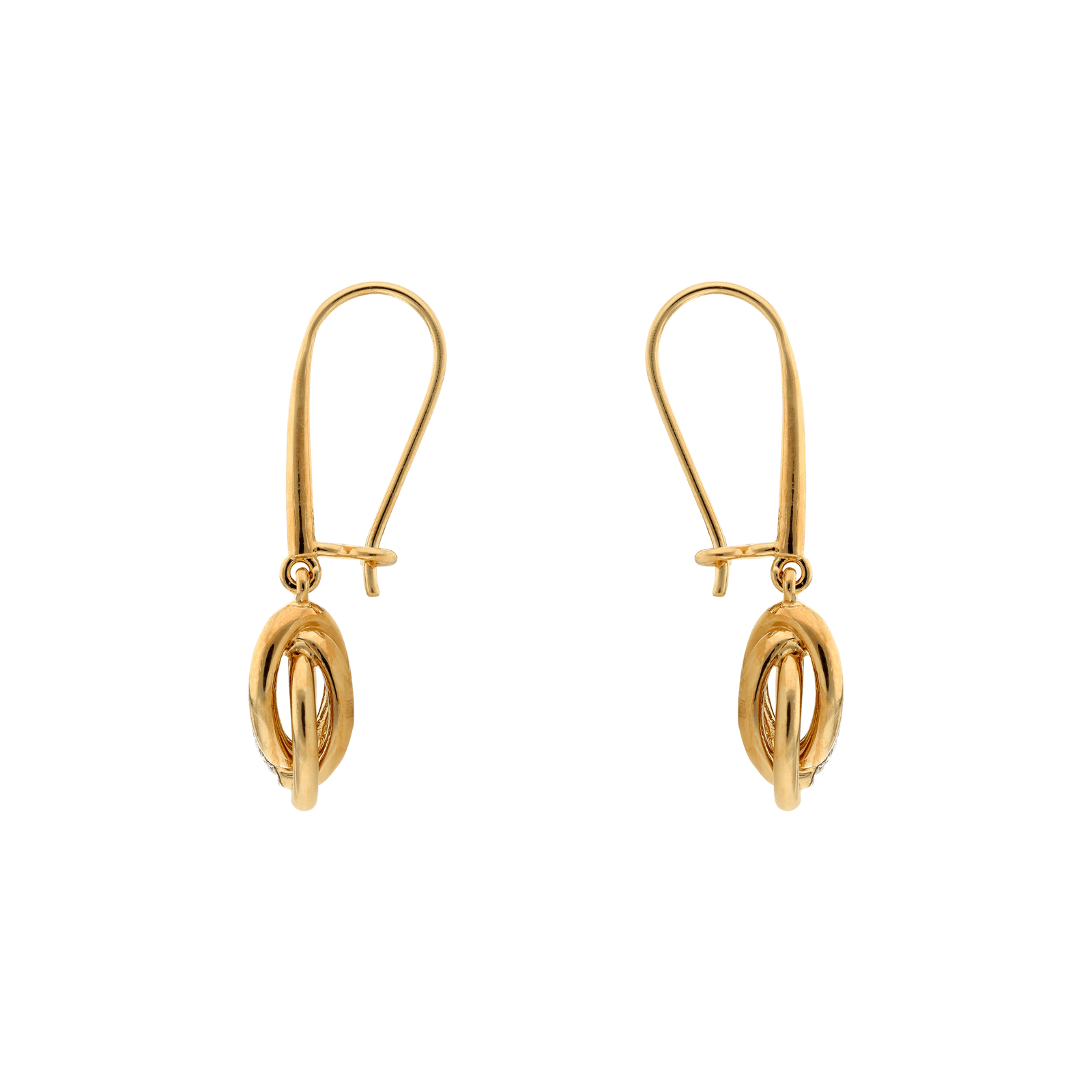 Boucles d'Oreilles Pendentif Nœud antillais Oxyde de Zirconium plaqué or