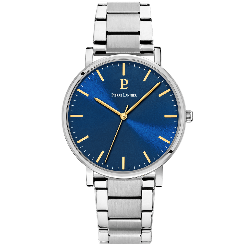 Montre Homme ESSENTIAL Cadran Bleu Bracelet Acier  Argenté