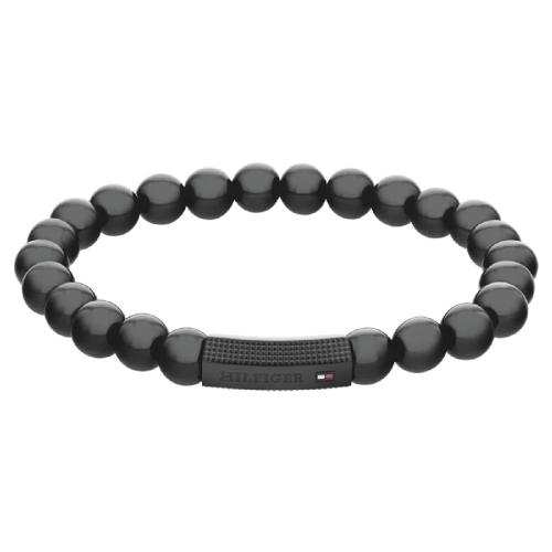 Bracelet tommy hilfiger Acier et gemme couleur noir ajustable