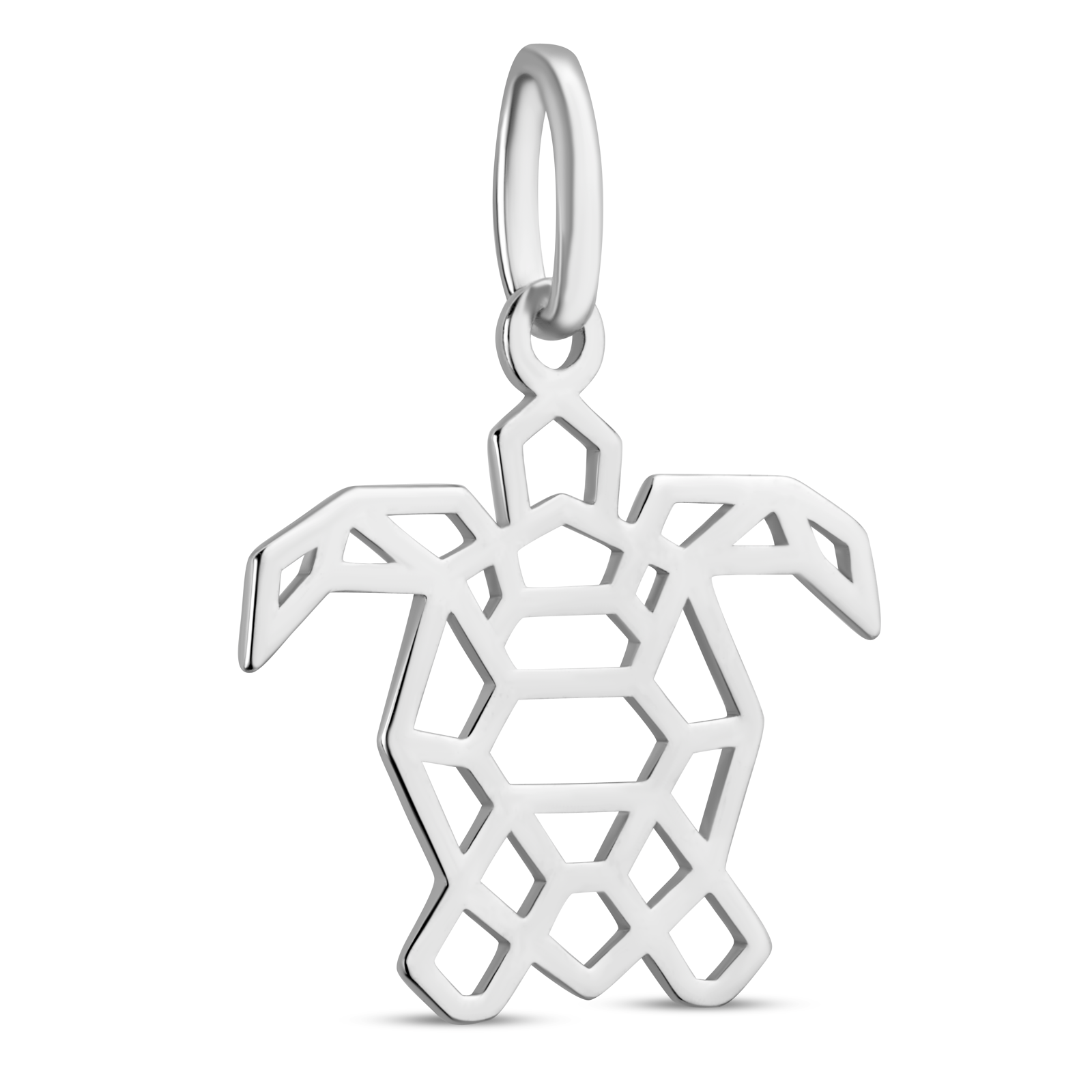 Pendentif Argent925 Tortue Origami 17.5*32mm Avec Bélière