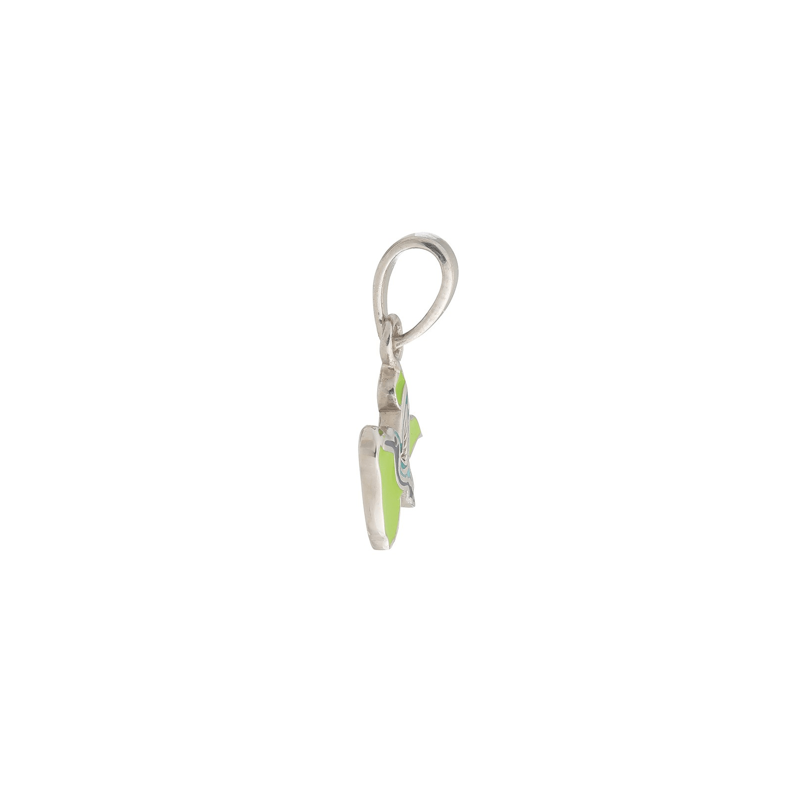 PENDENTIF ARGENT pendentif carte guadeloupe et colibri email vert