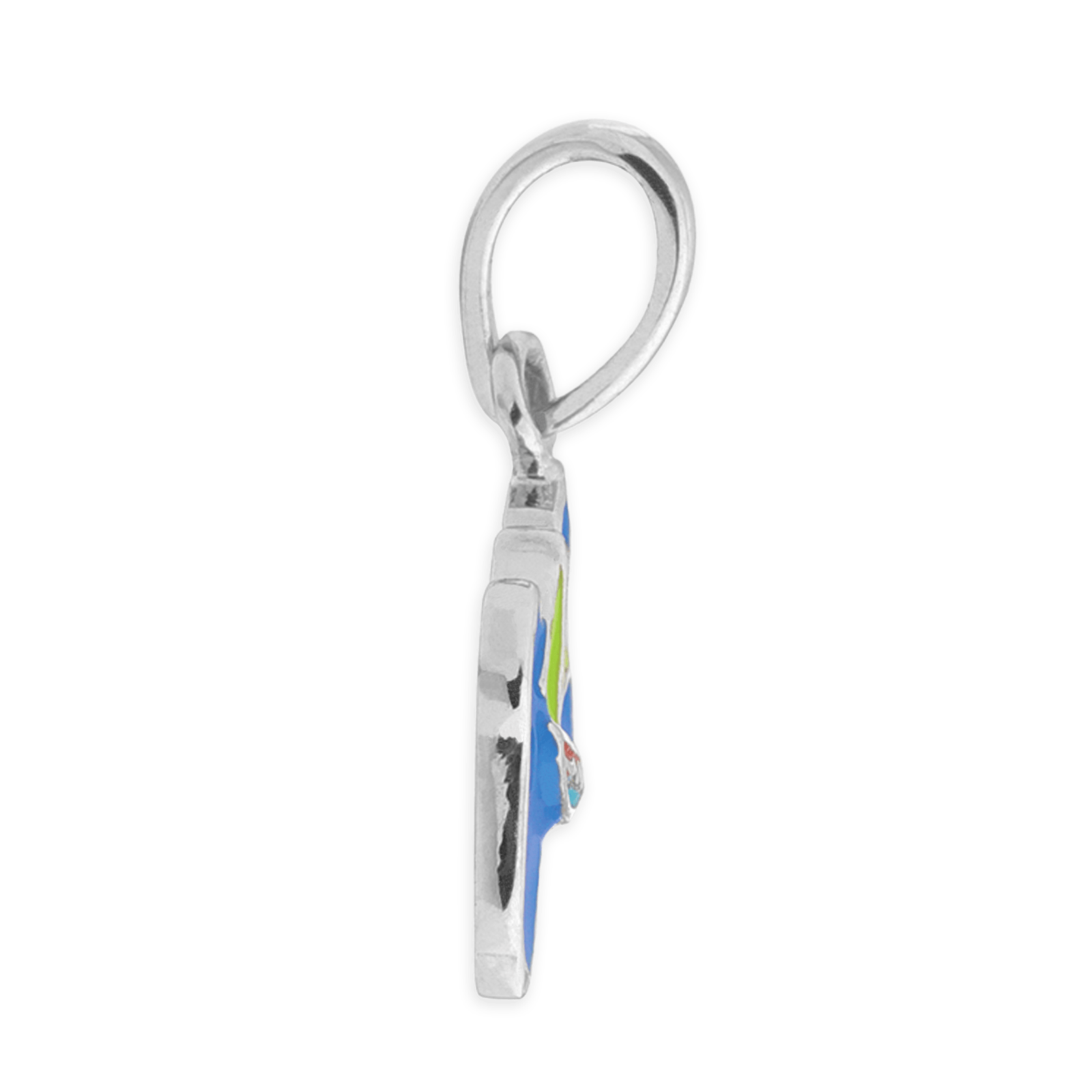 Pendentif Argent925 Email Carte Guadeloupe Saintoise avec bélière