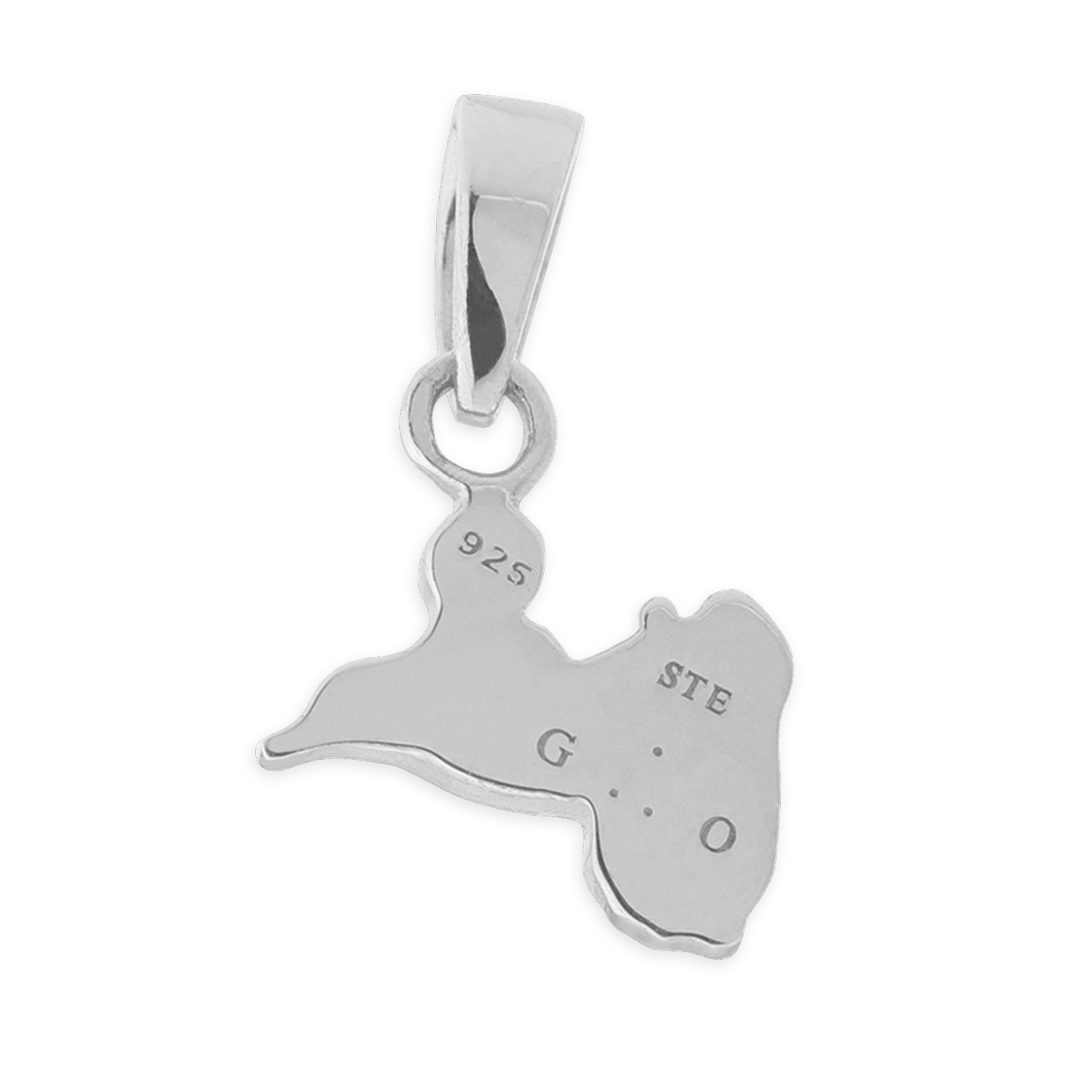 Pendentif Argent pendentif carte guadeloupe et saintoise émail rouge