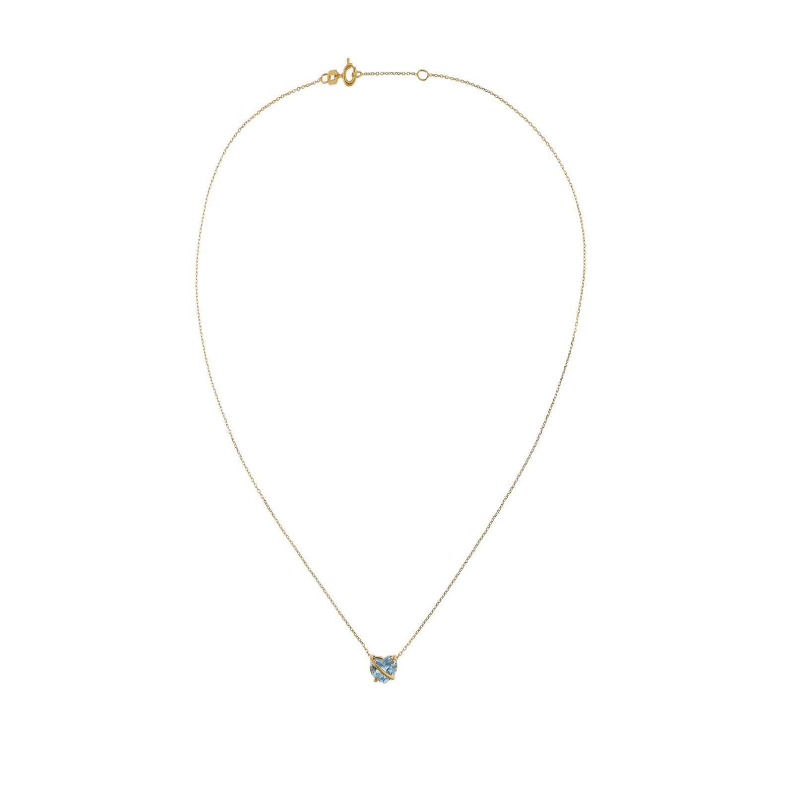 collier plaque fine /divers pendentif coeur topaze 7x7mm 42+3 mm