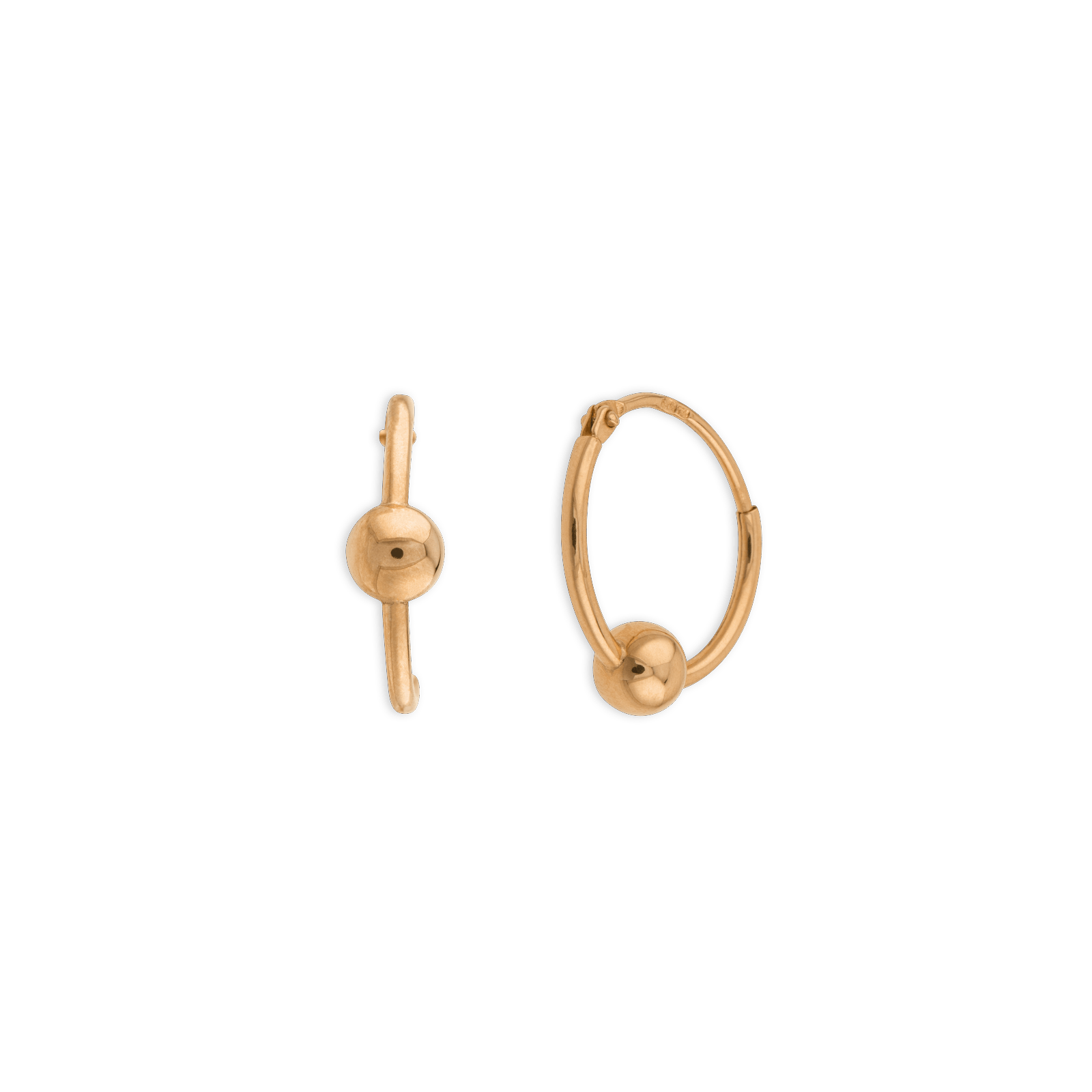 créoles or 18 carats 12mm grain d'or 3mm