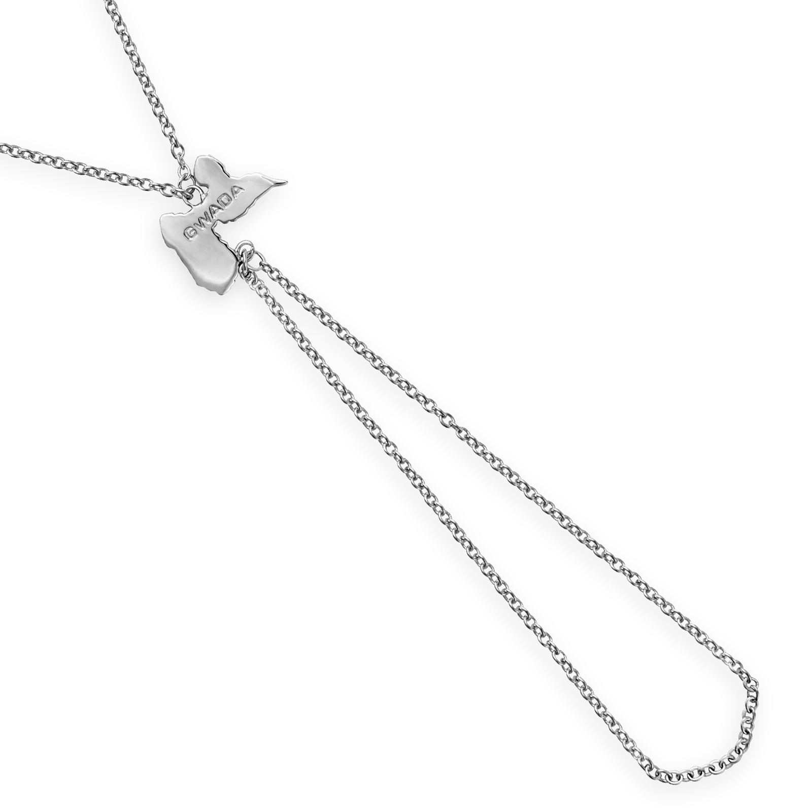 Chaîne de main argent carte guadeloupe 19cm