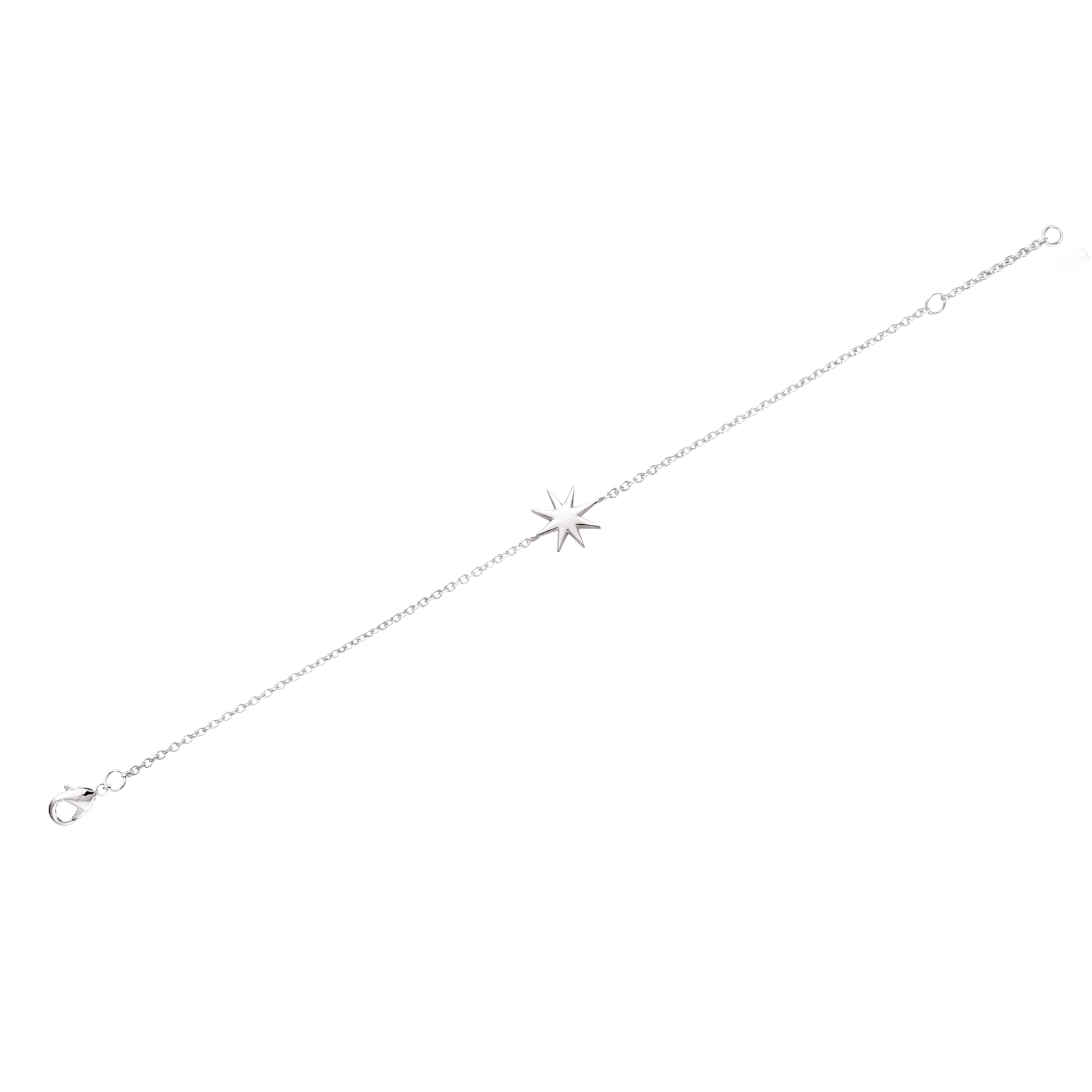 Bracelet Argent Rond étoile octogonale Lisse