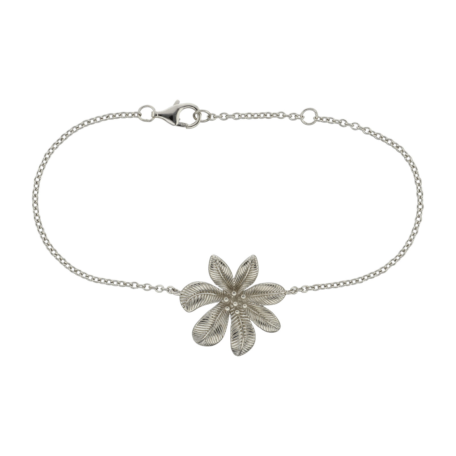 Bracelet Argent Rond fleur vintage