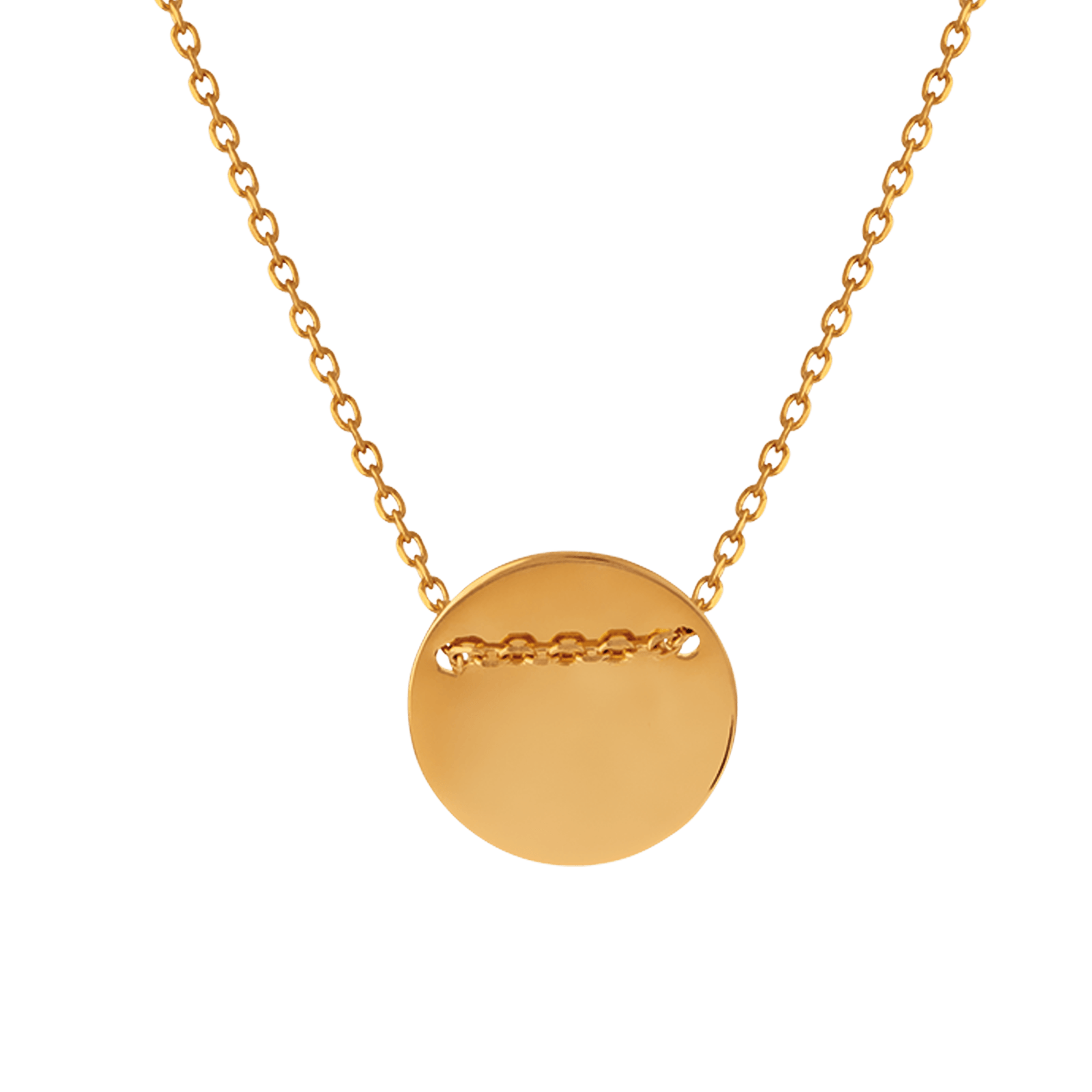 Collier pastille ronde plaqué or