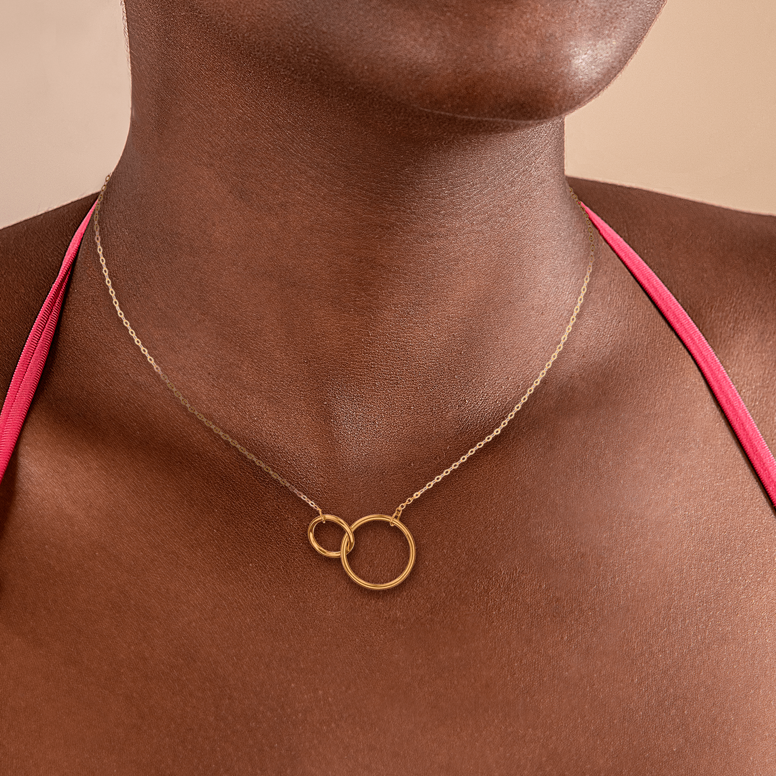 Collier plaqué or cercles