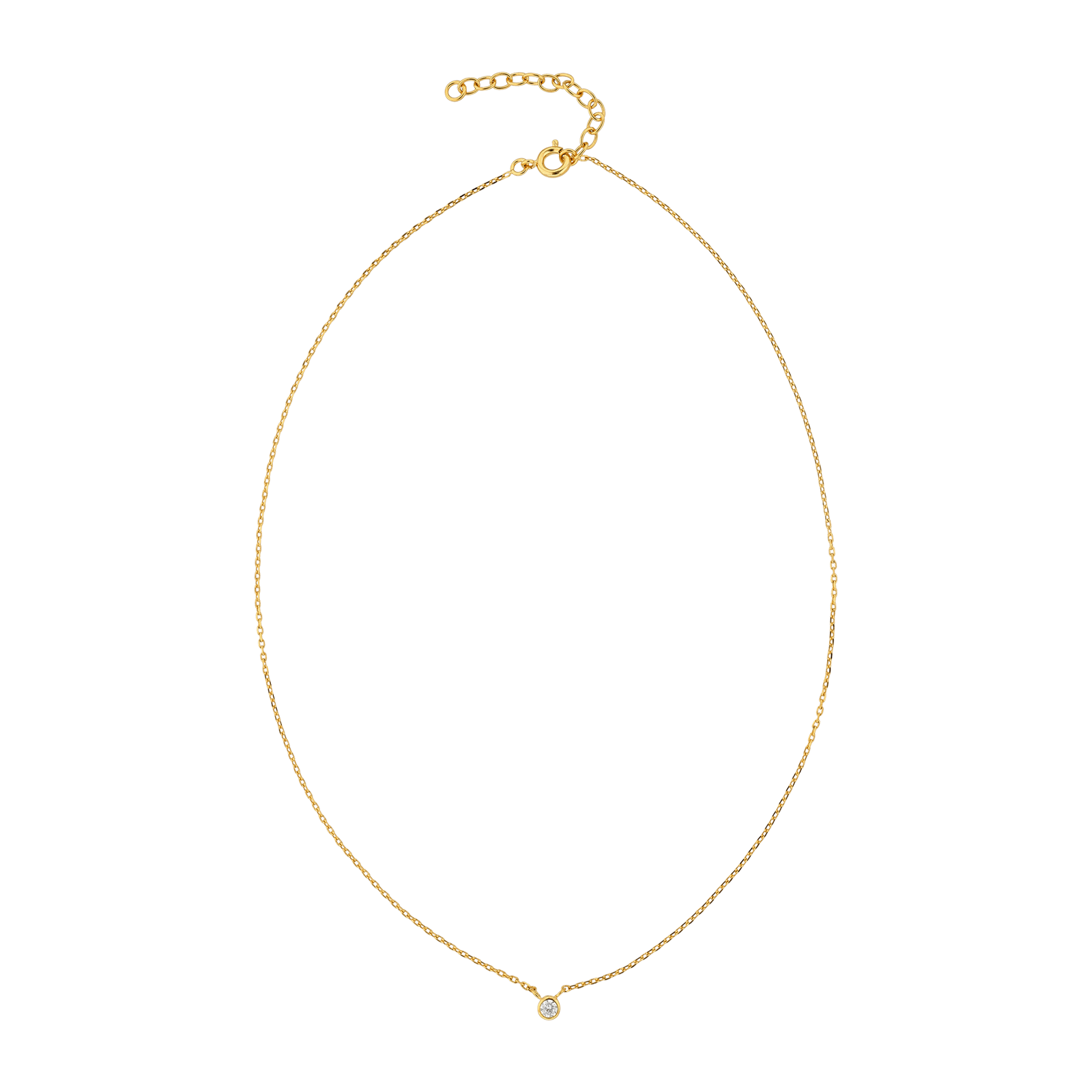 Collier Zirconium Serti Clos 4mm 38A42cm Plaqué Or