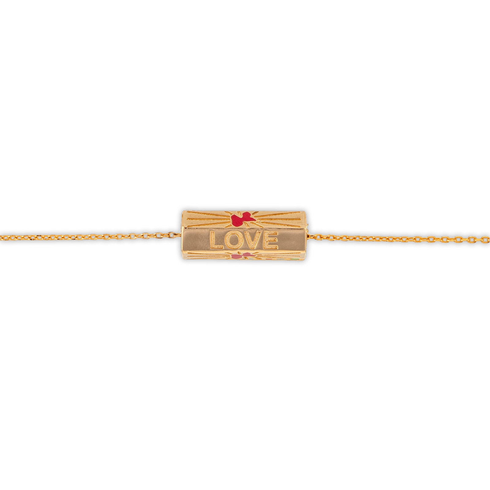 Collier Plaqué Or  Talisman  Love Carte Guadeloupe Email Rouge