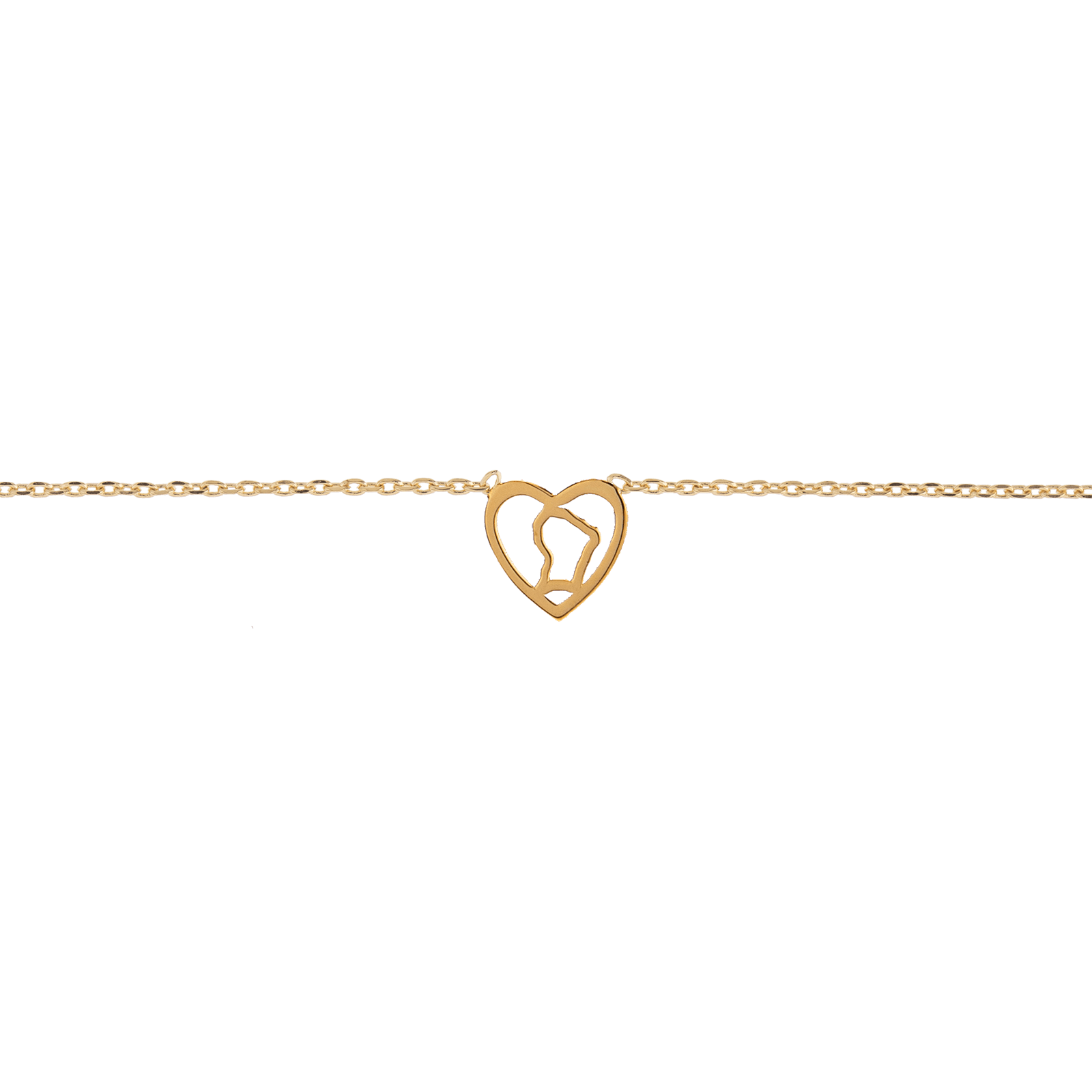 Collier Plaqué Or Cœur Guyane
