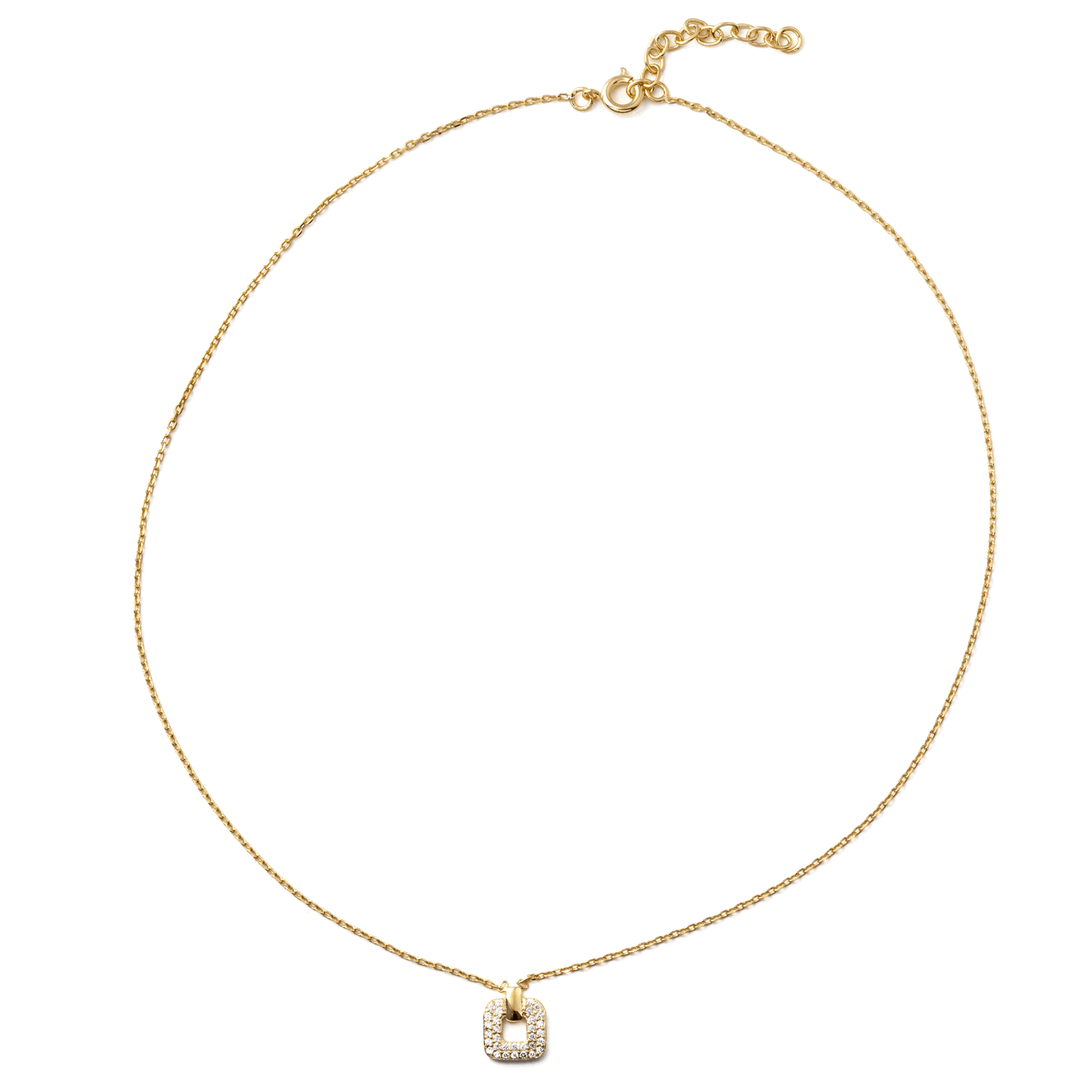 Pendentif carré Oxyde de Zirconium Plaqué or