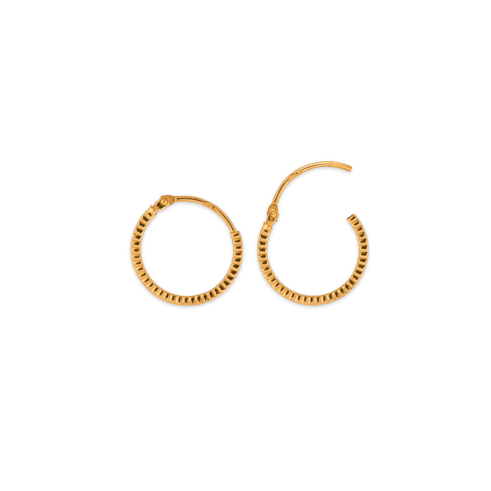 créoles or 18 carats fantaisie 14mm