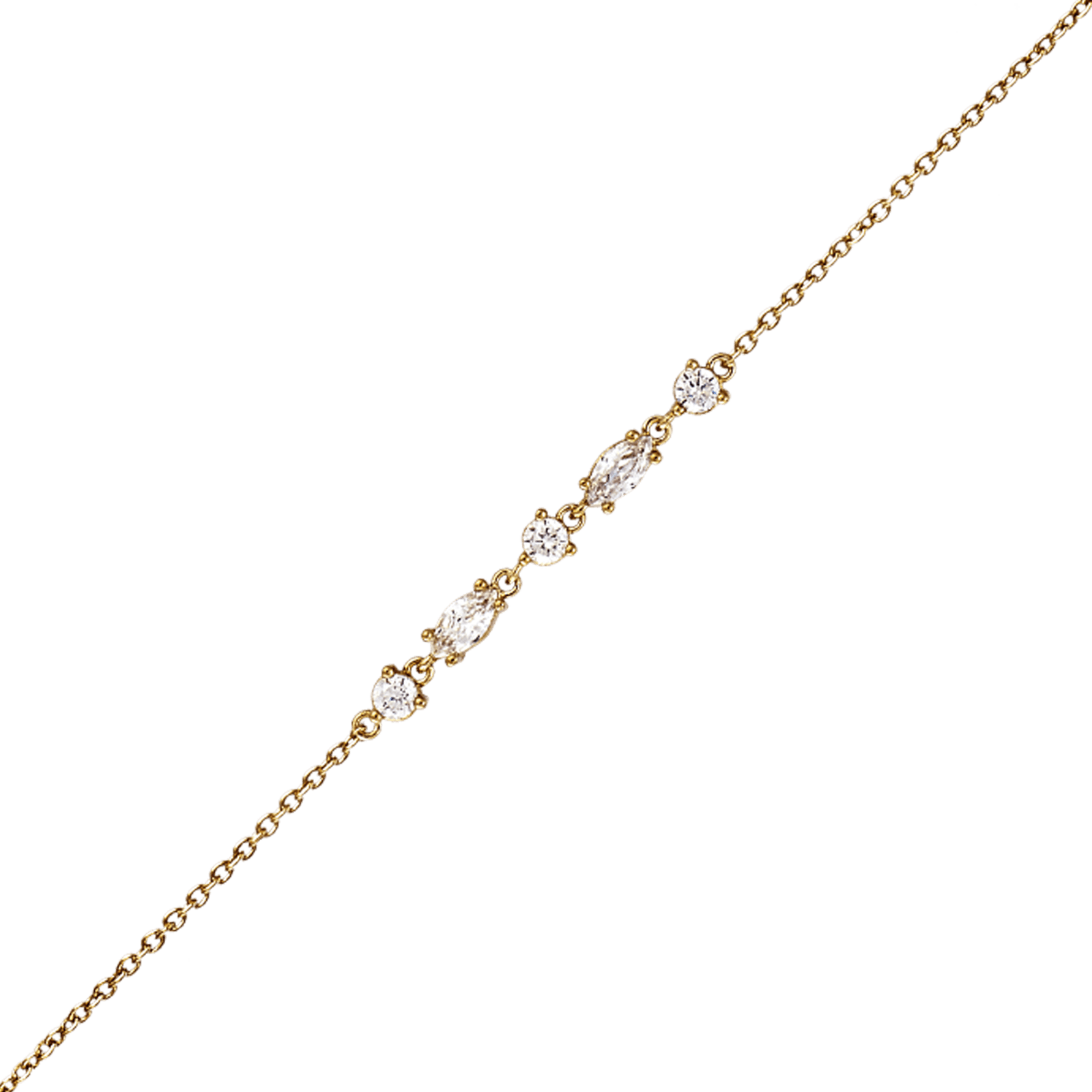 Bracelet Plaqué or multiformes oxydes blancs serti