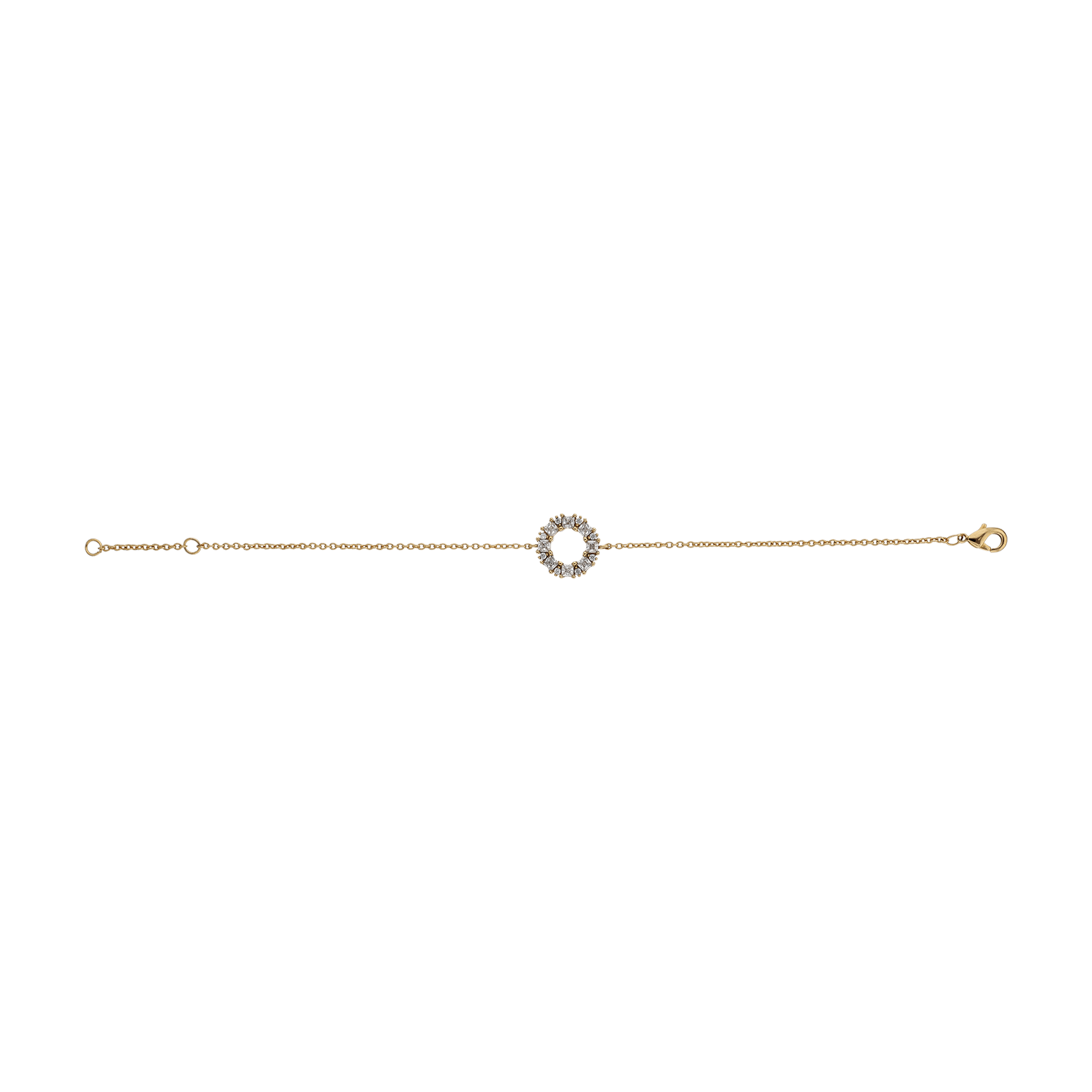 Bracelet Plaqué or cercle évidé Oxydes blancs serti
