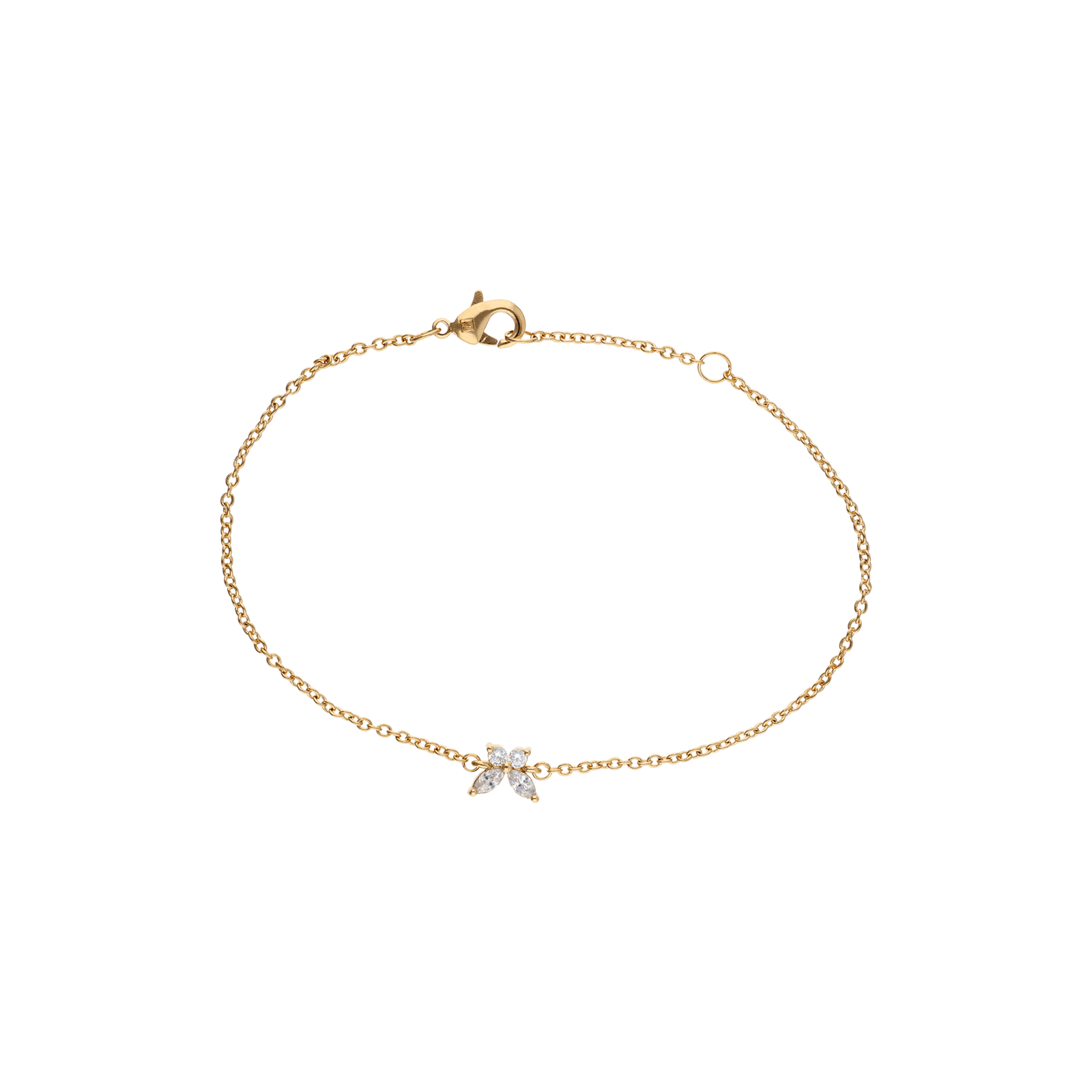Bracelet Plaqué or forme papillon oxydes blancs