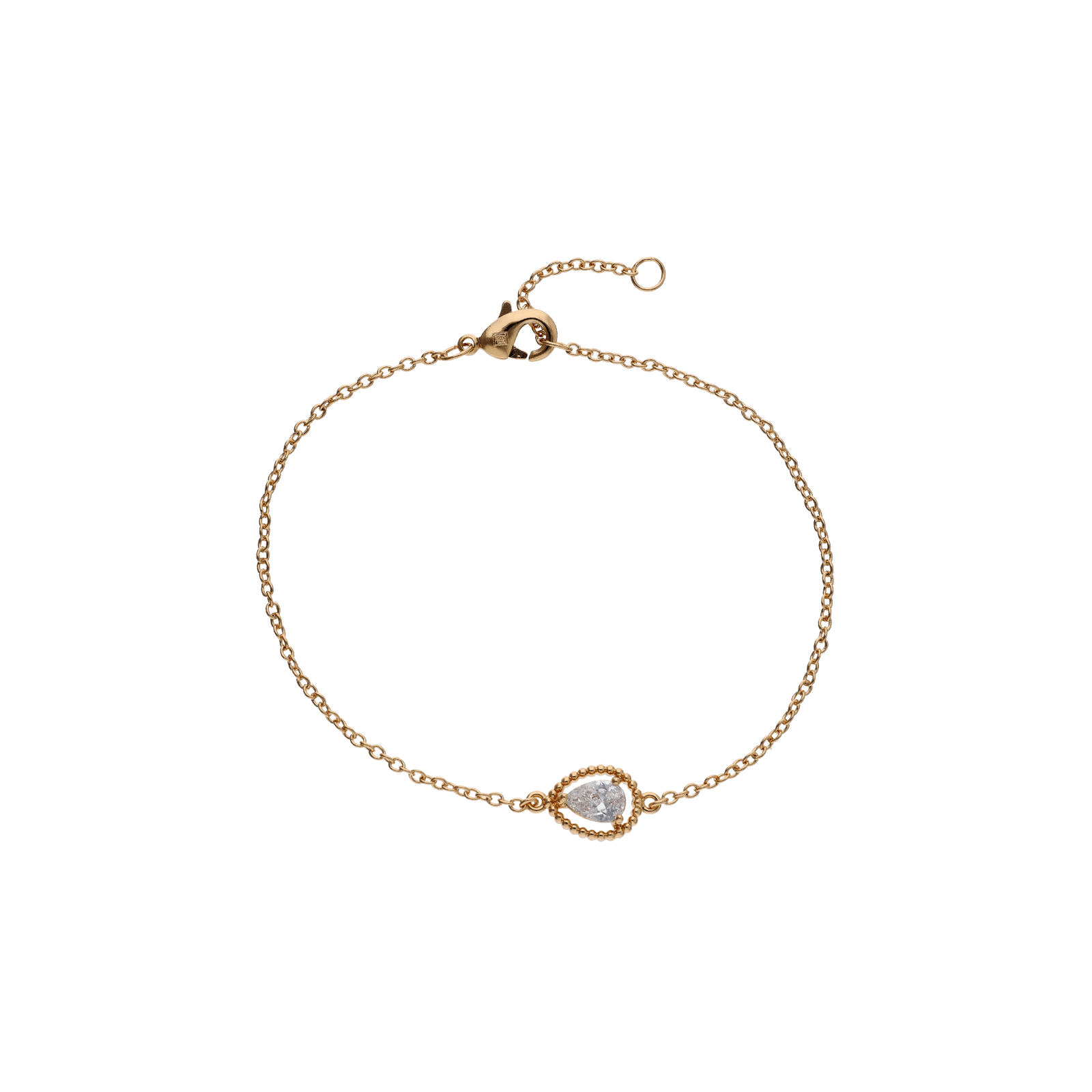 Bracelet Plaqué or goutte Oxyde blanc Entourage boules