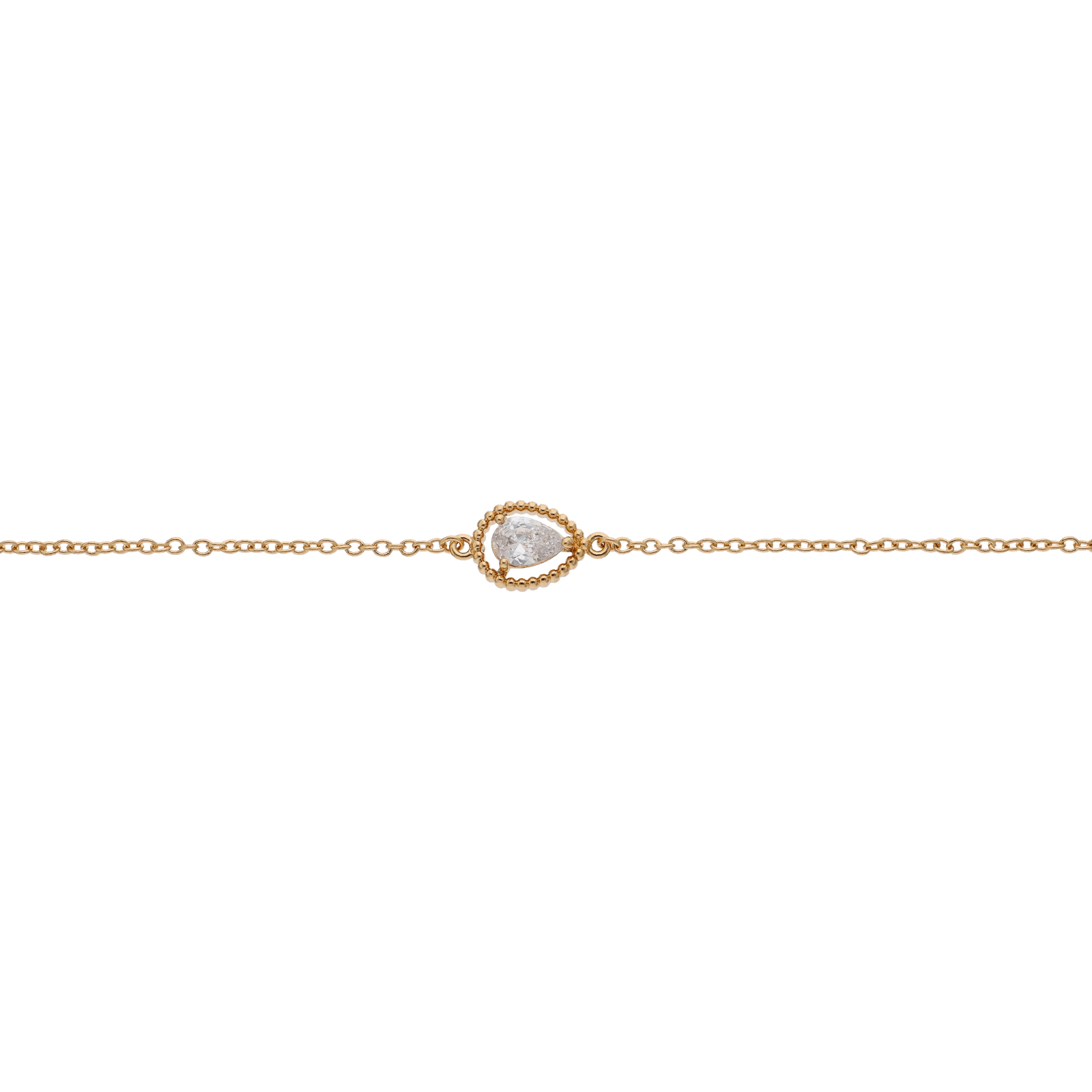 Bracelet Plaqué or goutte Oxyde blanc Entourage boules