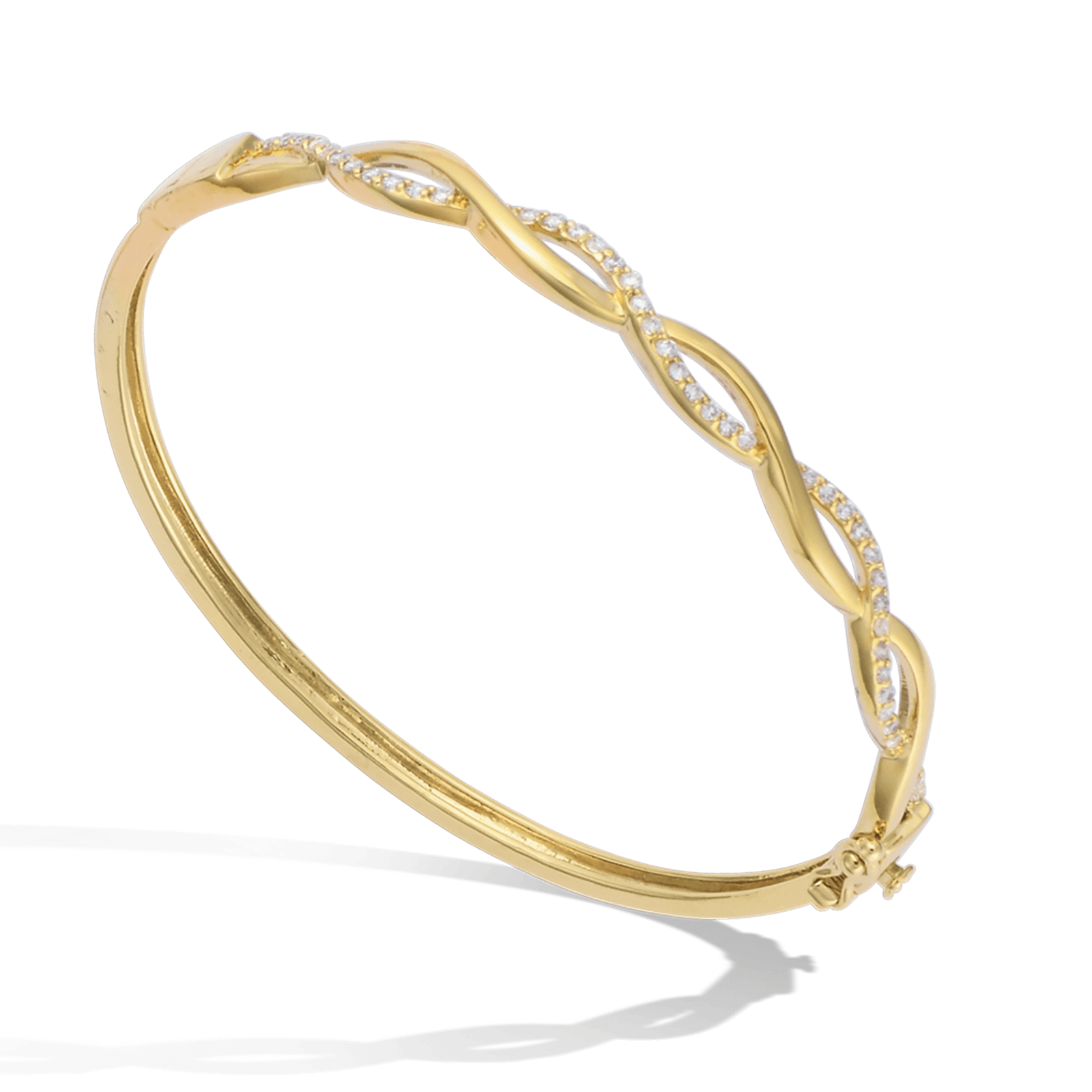 Bracelet Plaqué or tresse Oxydes blancs