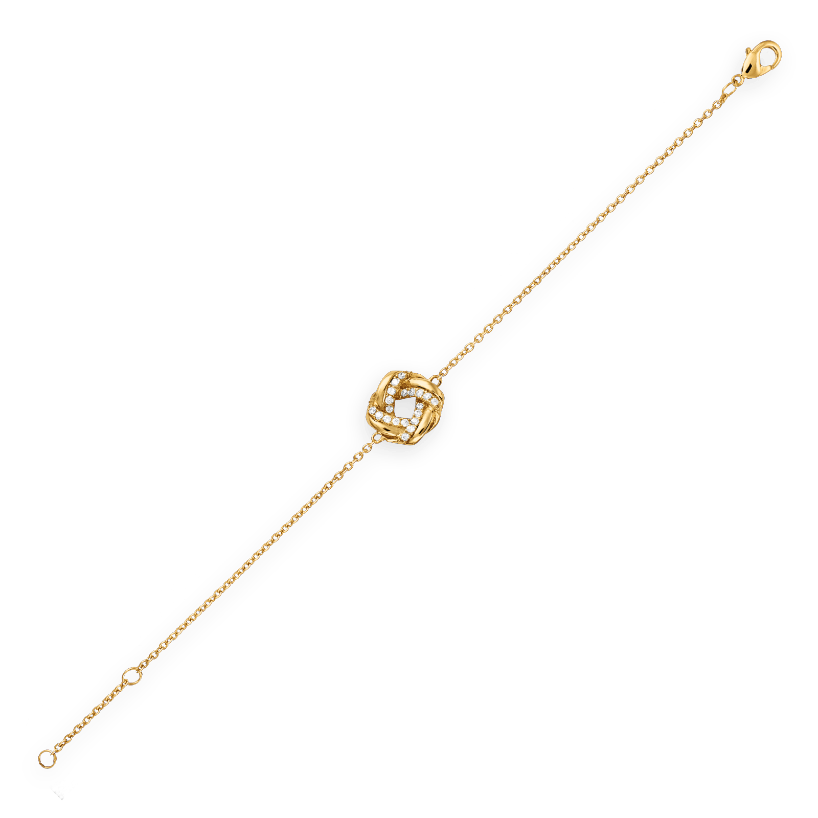 Bracelet Plaqué Or Chaîne Motif entrelacé Zirconium