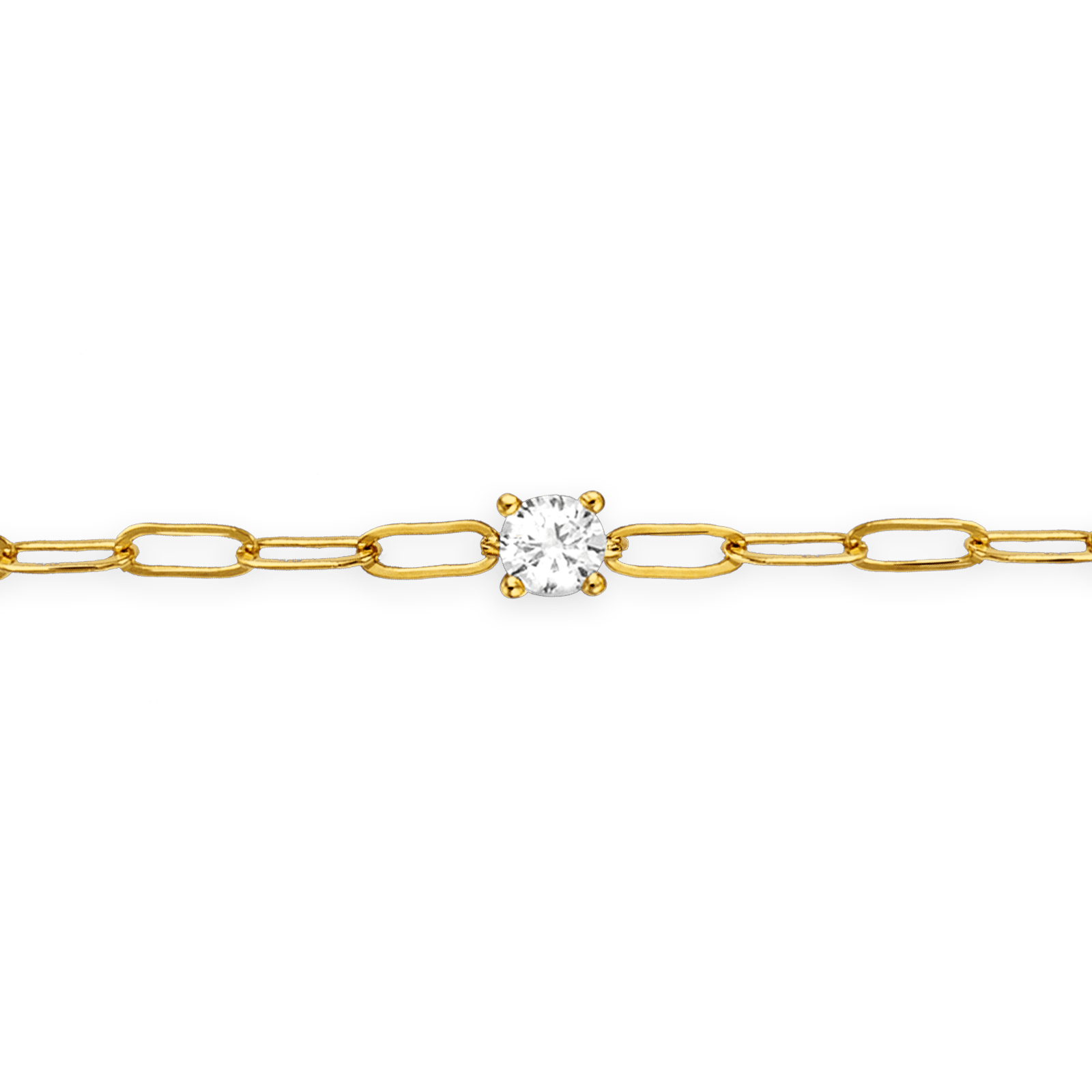 Bracelet Plaqué Or Chaîne Zirconium