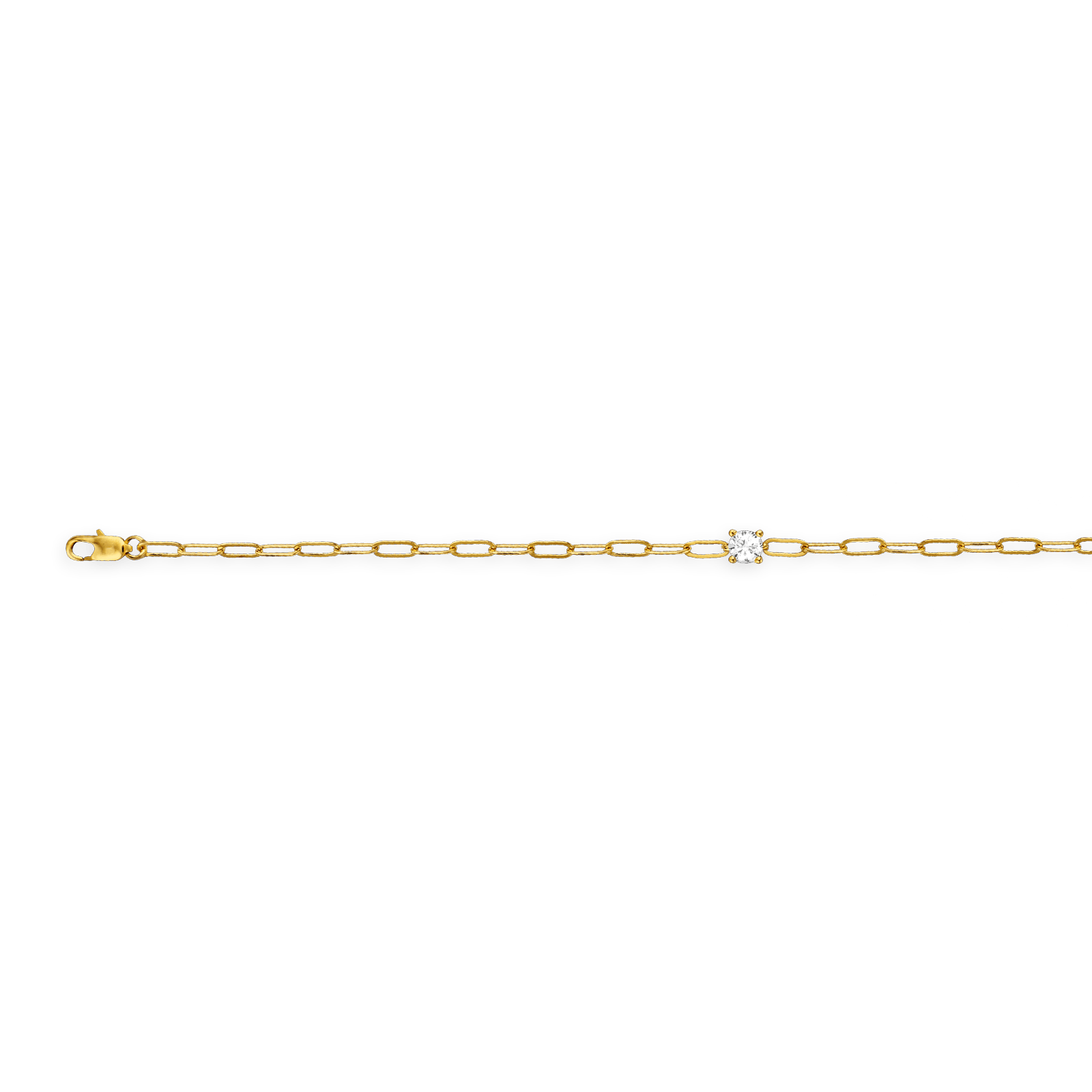 Bracelet Plaqué Or Chaîne Zirconium