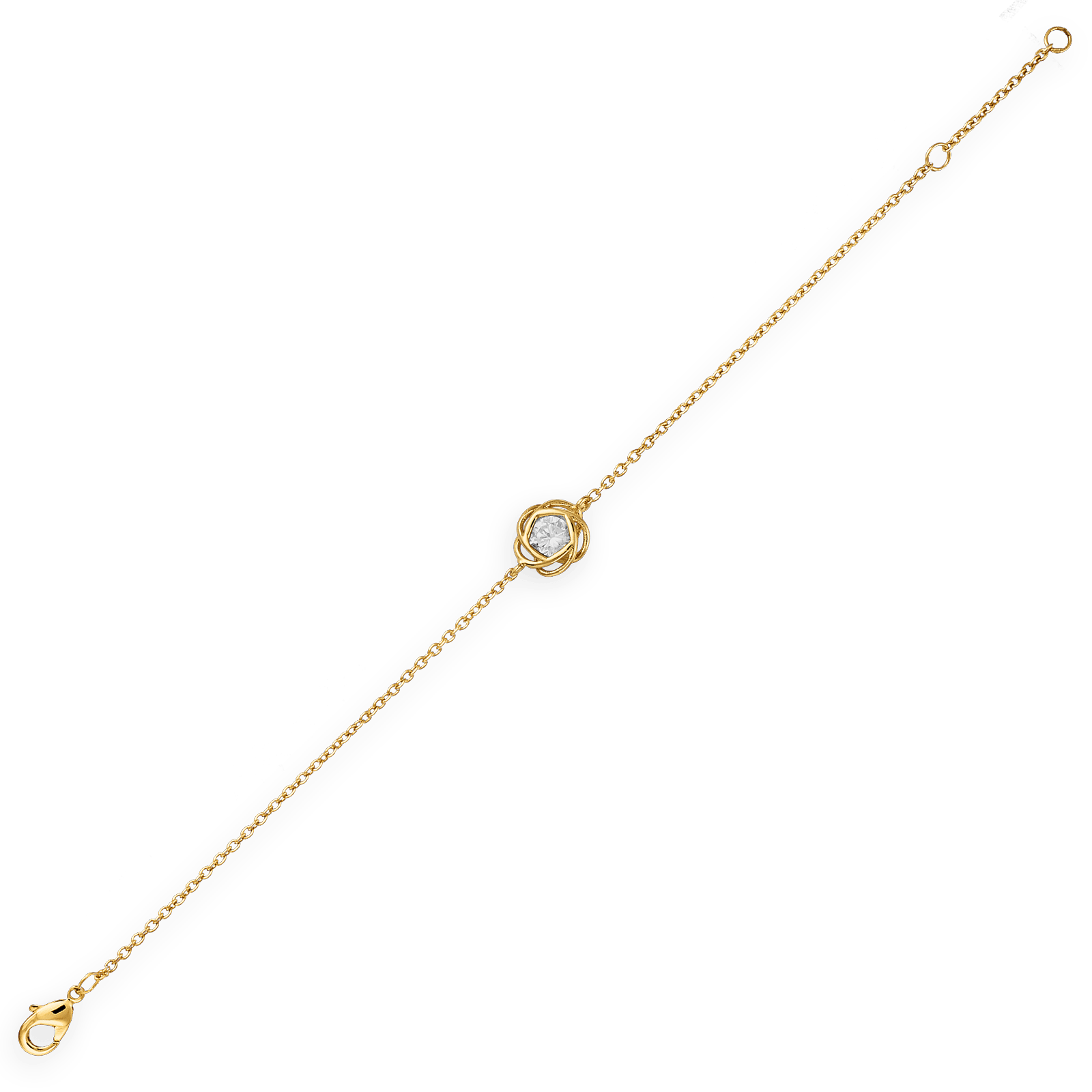 Bracelet Plaqué Or Nœud Zirconium
