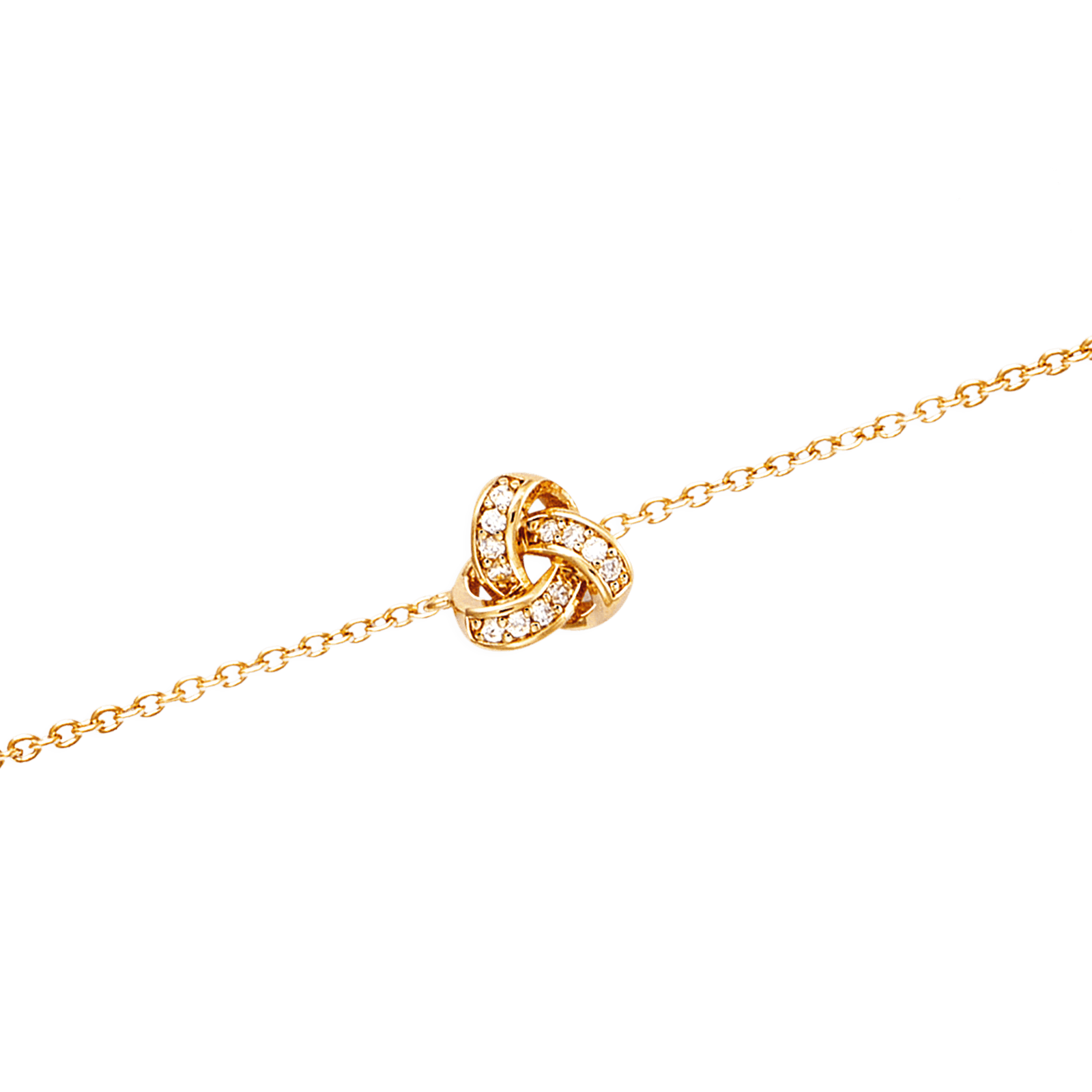 Bracelet Plaqué or Nœud Oxyde de Zirconium