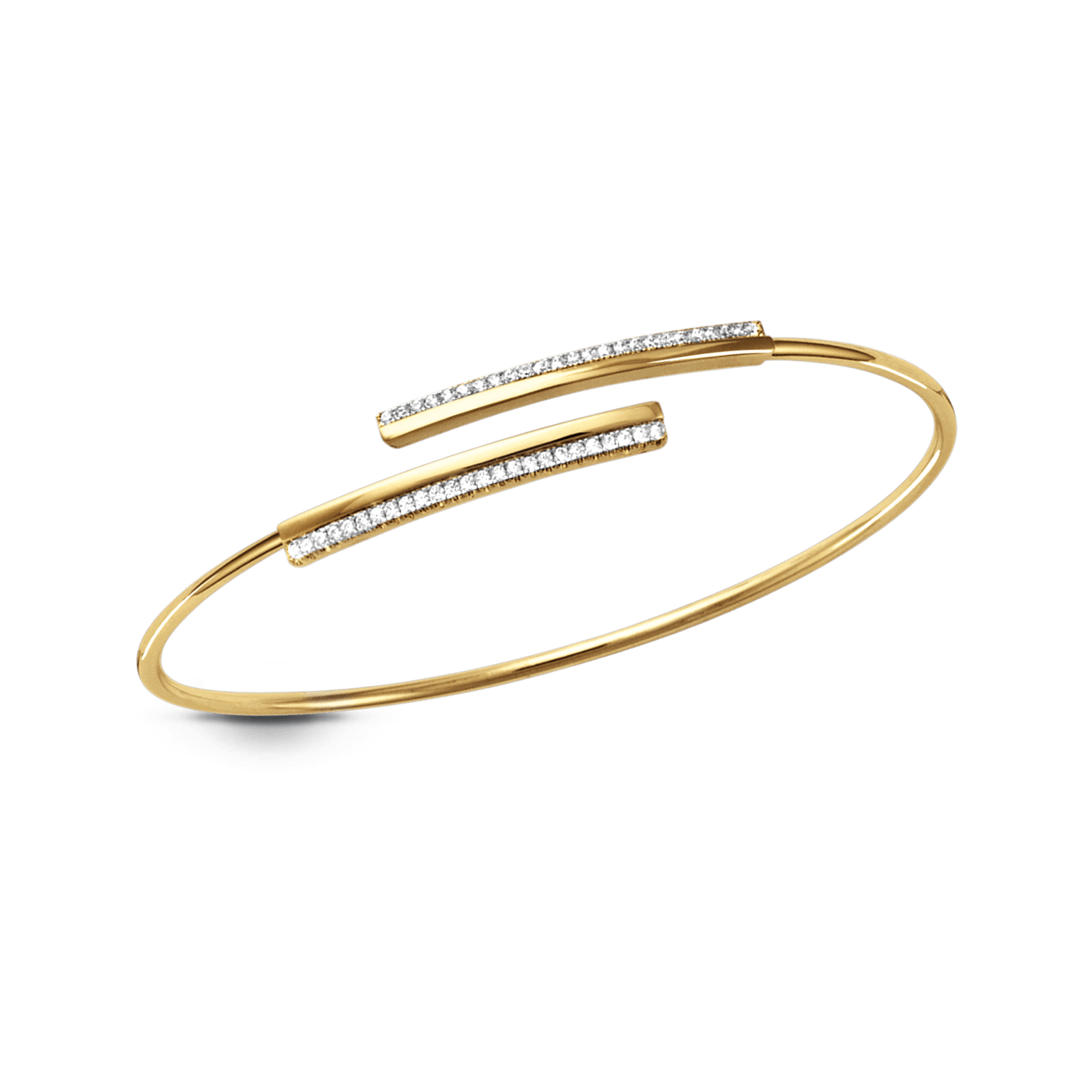 Bracelet jonc Plaqué or ouverte Oxydes blancs