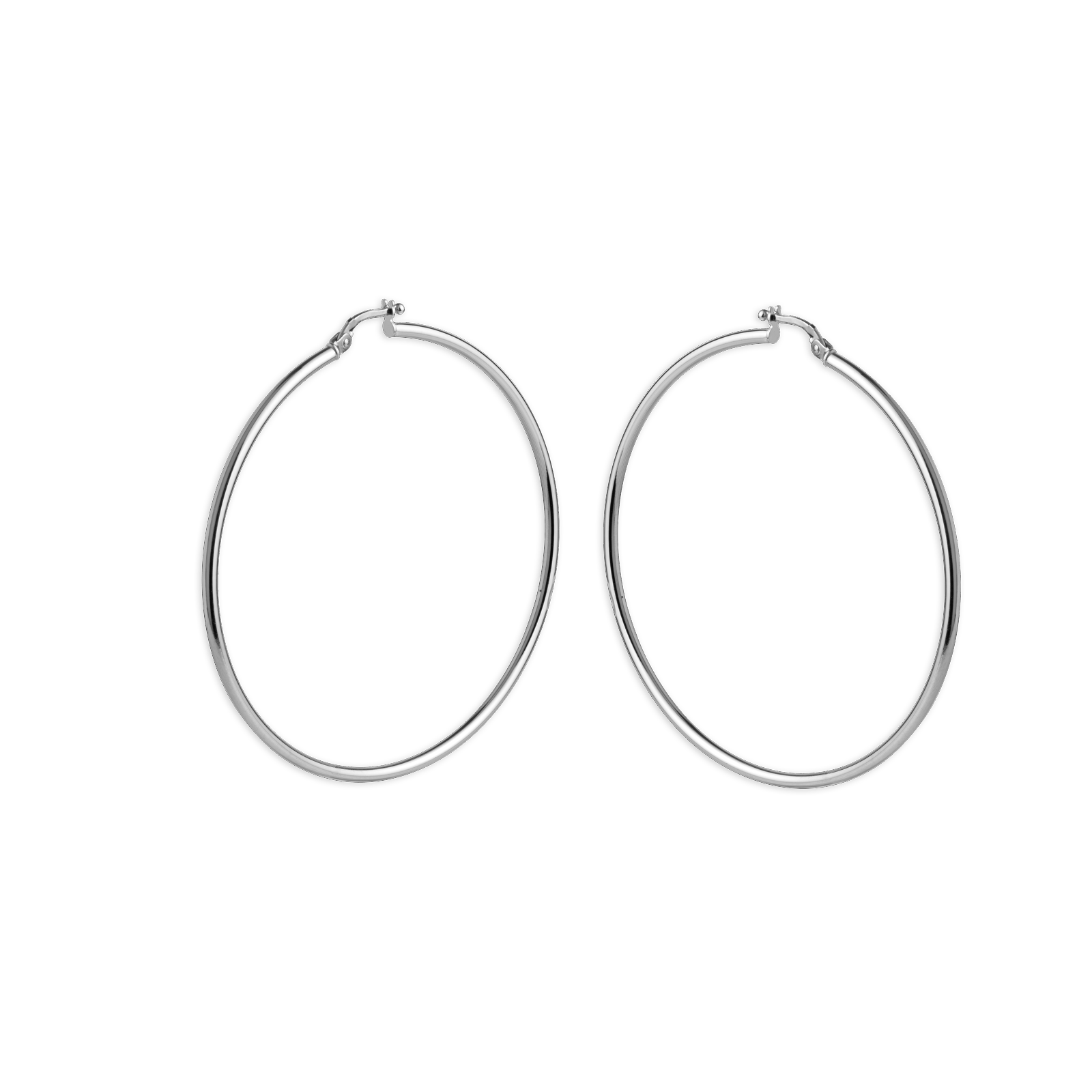 créoles 59 mm or 18 carats gris