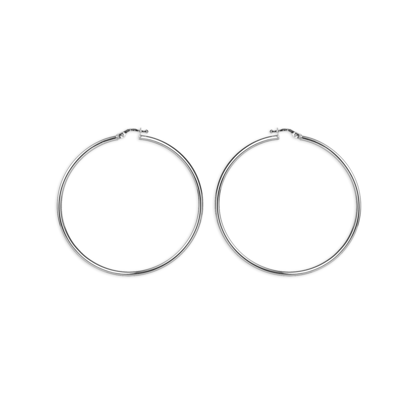 créoles 59 mm or 18 carats gris