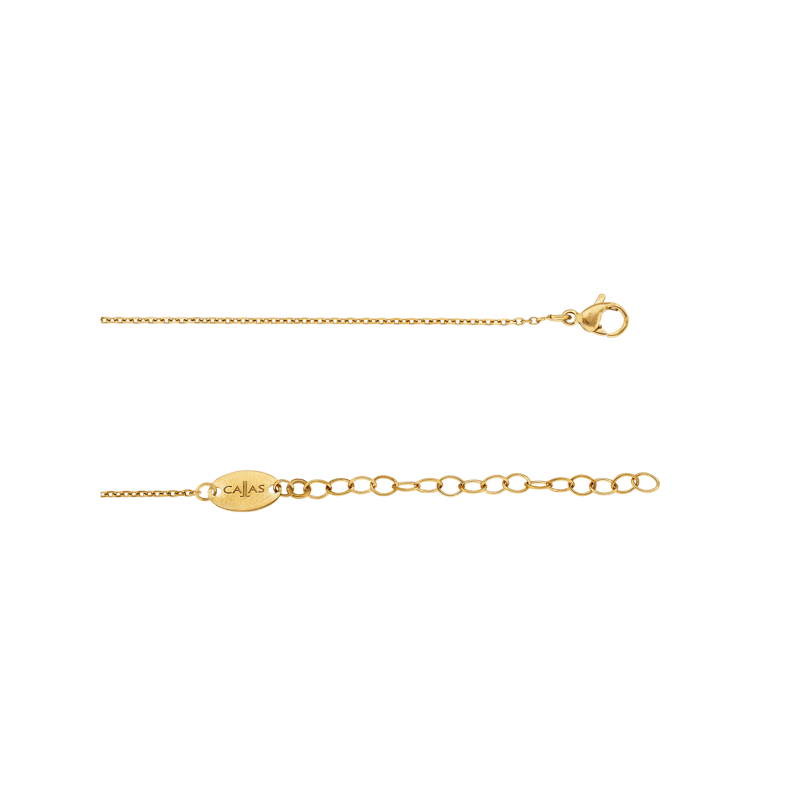 Collier Callas Acier doré centre motif Godronné 40 plus 5 centimètres
