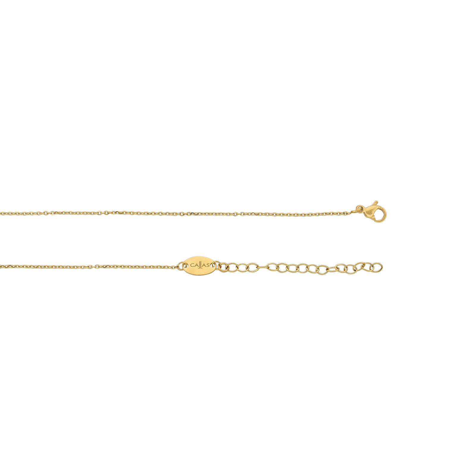 Collier Callas Acier doré Médaille Lune 40 plus 5 centimètres
