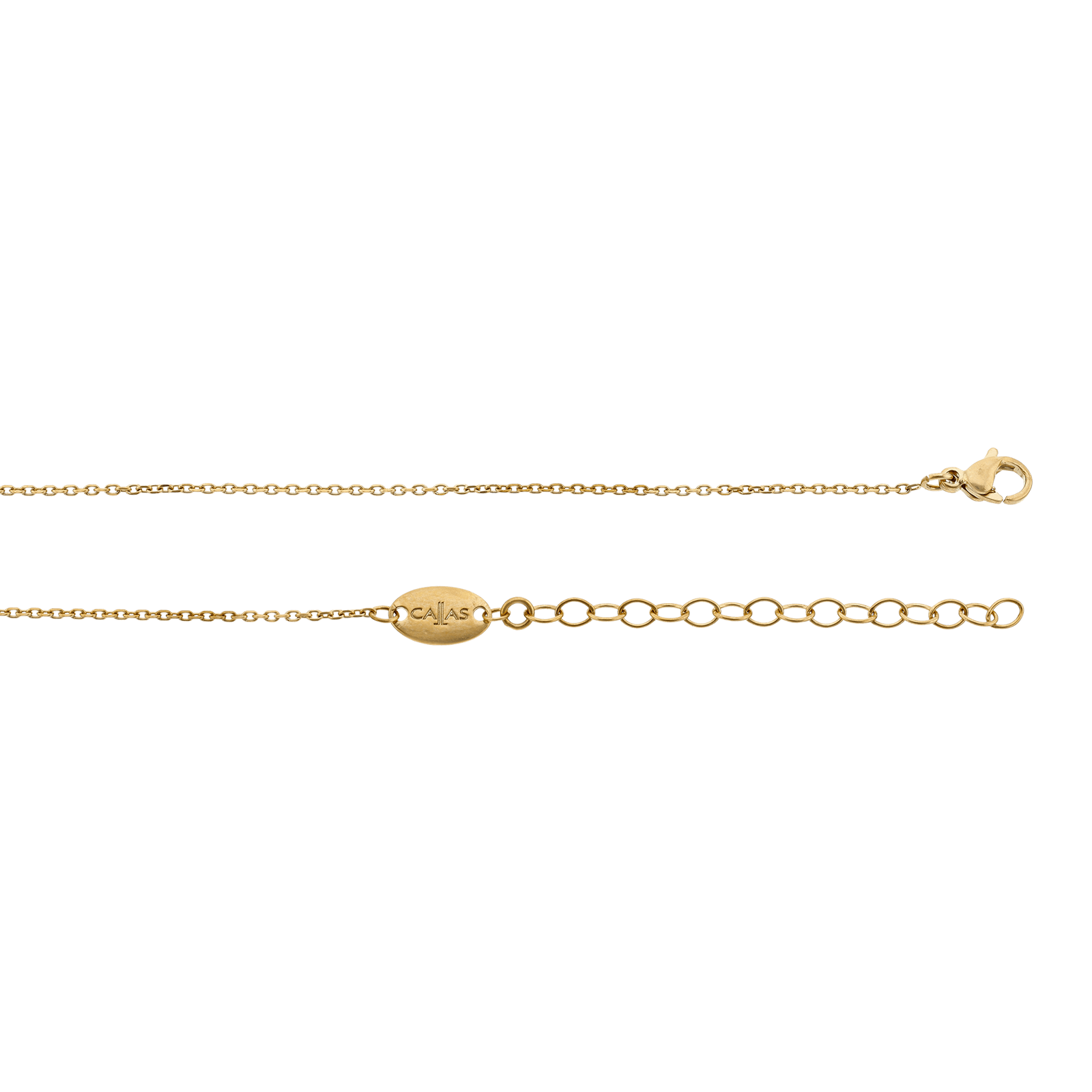 Collier Callas Acier doré motif fleur ajouré Oxyde de Zirconium 40 plus 5 centimètres