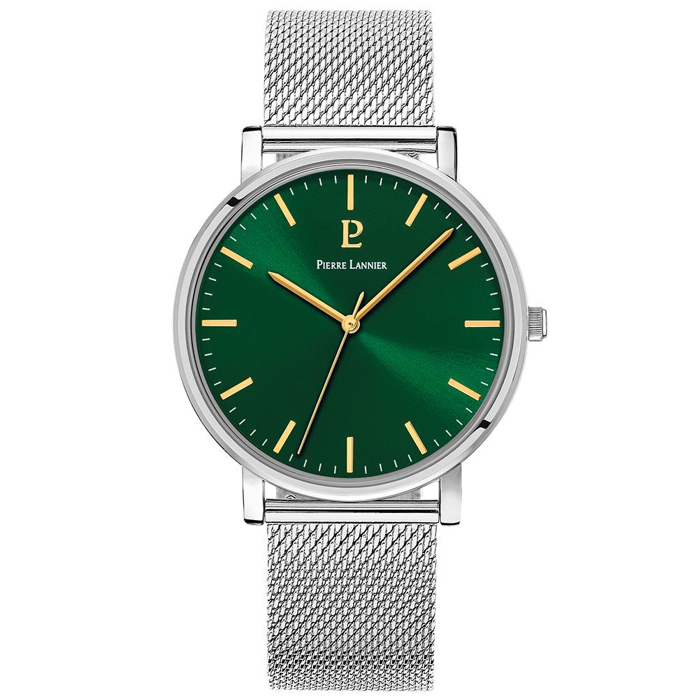 Coffret Homme ESSENTIAL Cadran Vert Bracelet Cuir  Brun