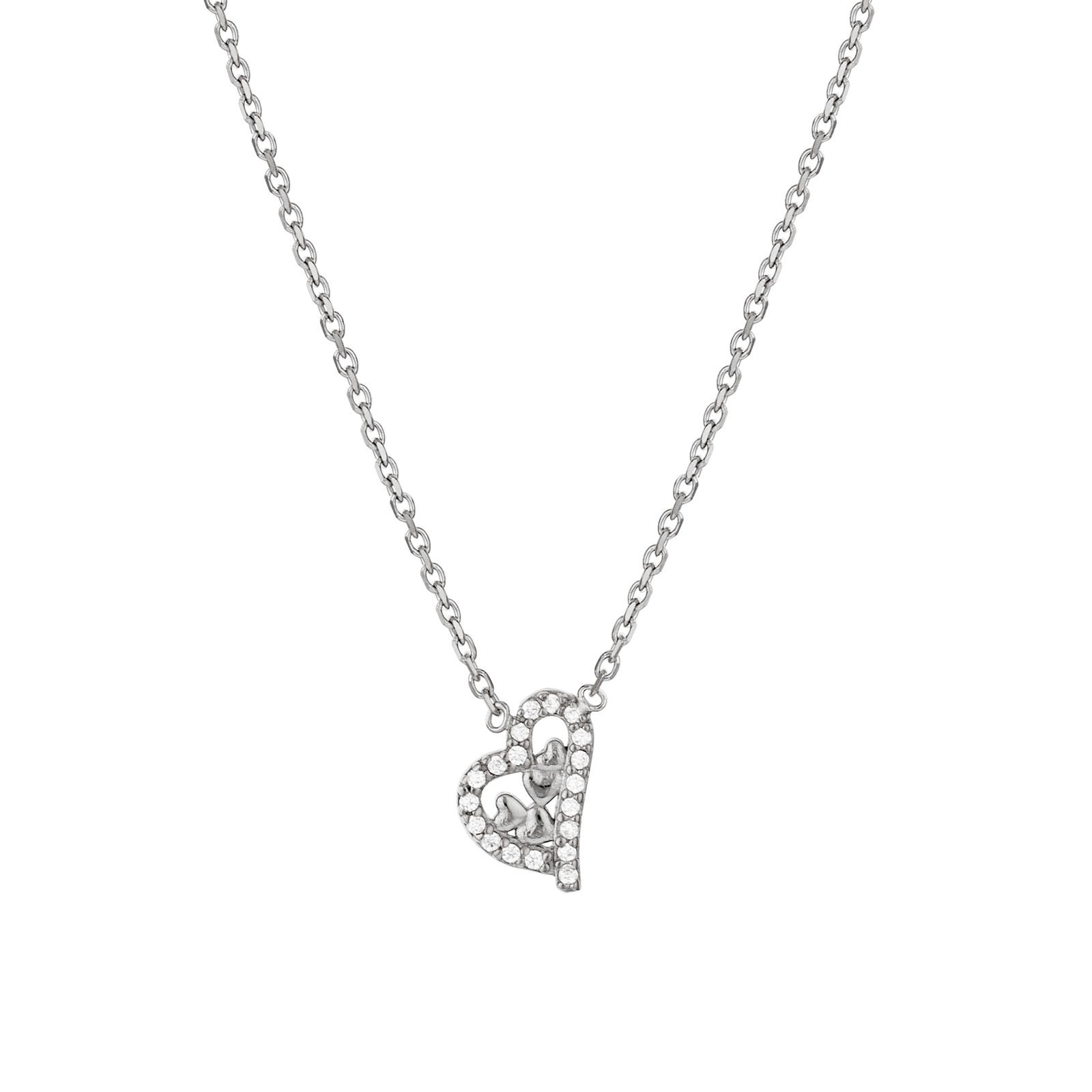 Collier coeurs Oxyde de Zirconium