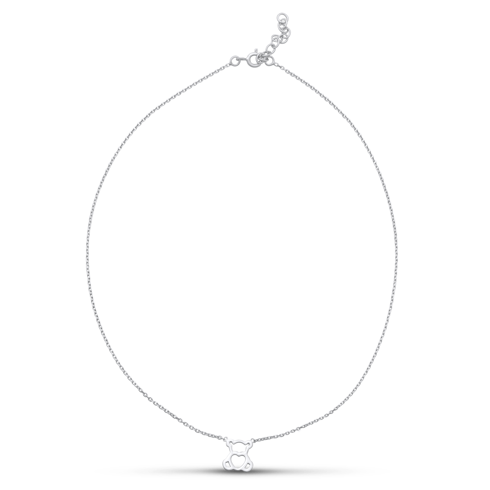 Collier Argent925 Ourson 9*10mm 35A38cm