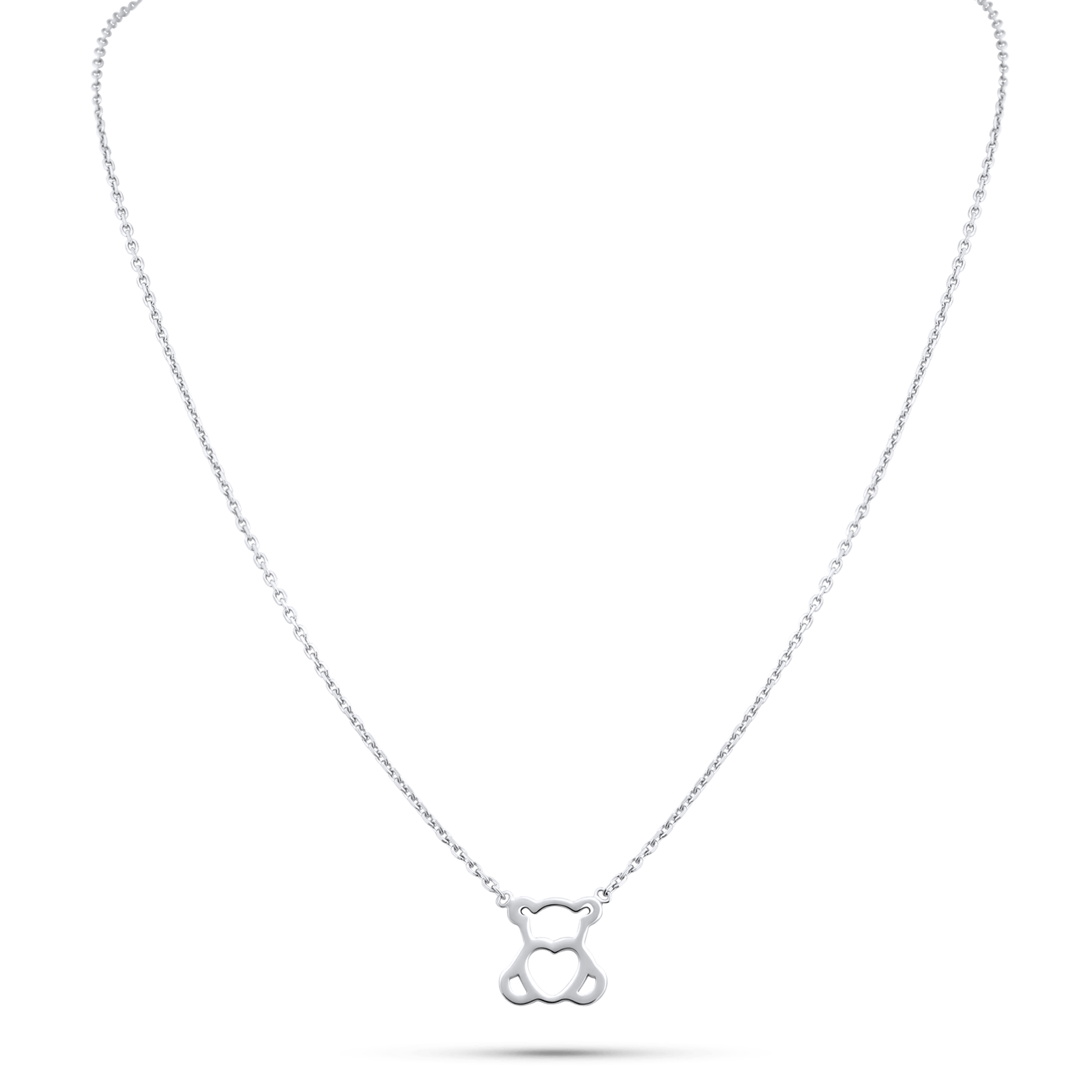 Collier Argent925 Ourson 9*10mm 35A38cm