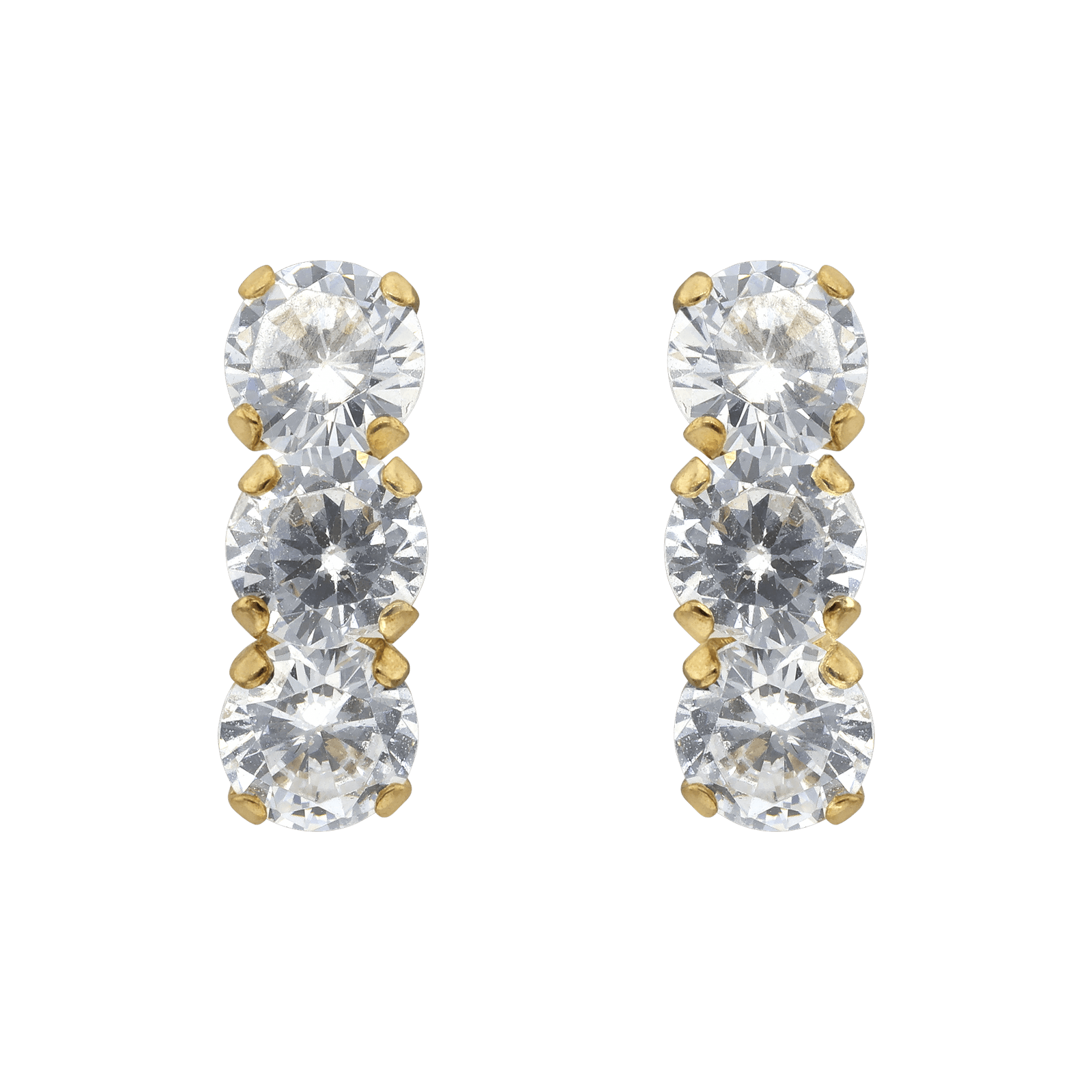 Boucles d'Oreilles 3 Oxyde de Zirconium quatre millimètres