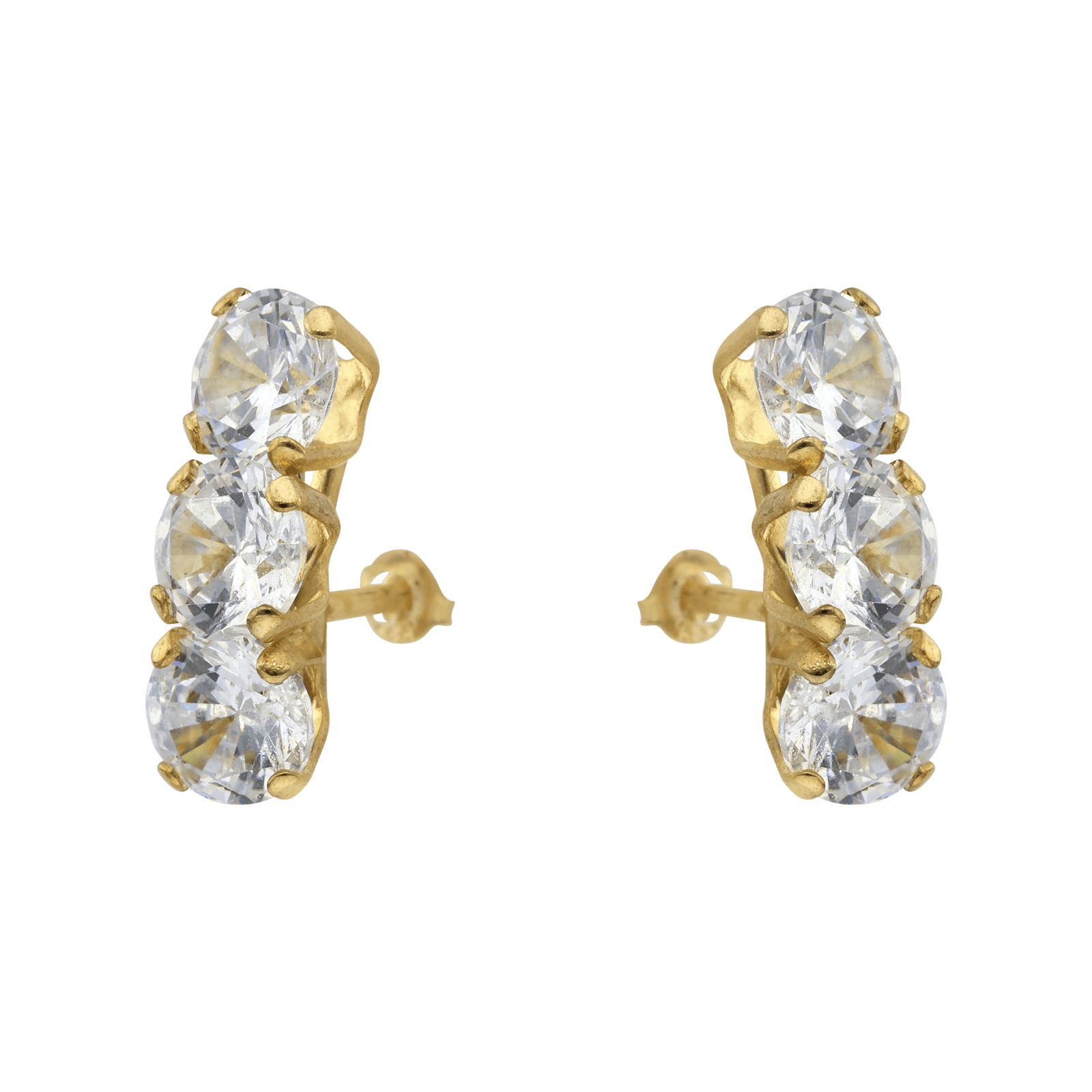 Boucles d'Oreilles 3 Oxyde de Zirconium quatre millimètres